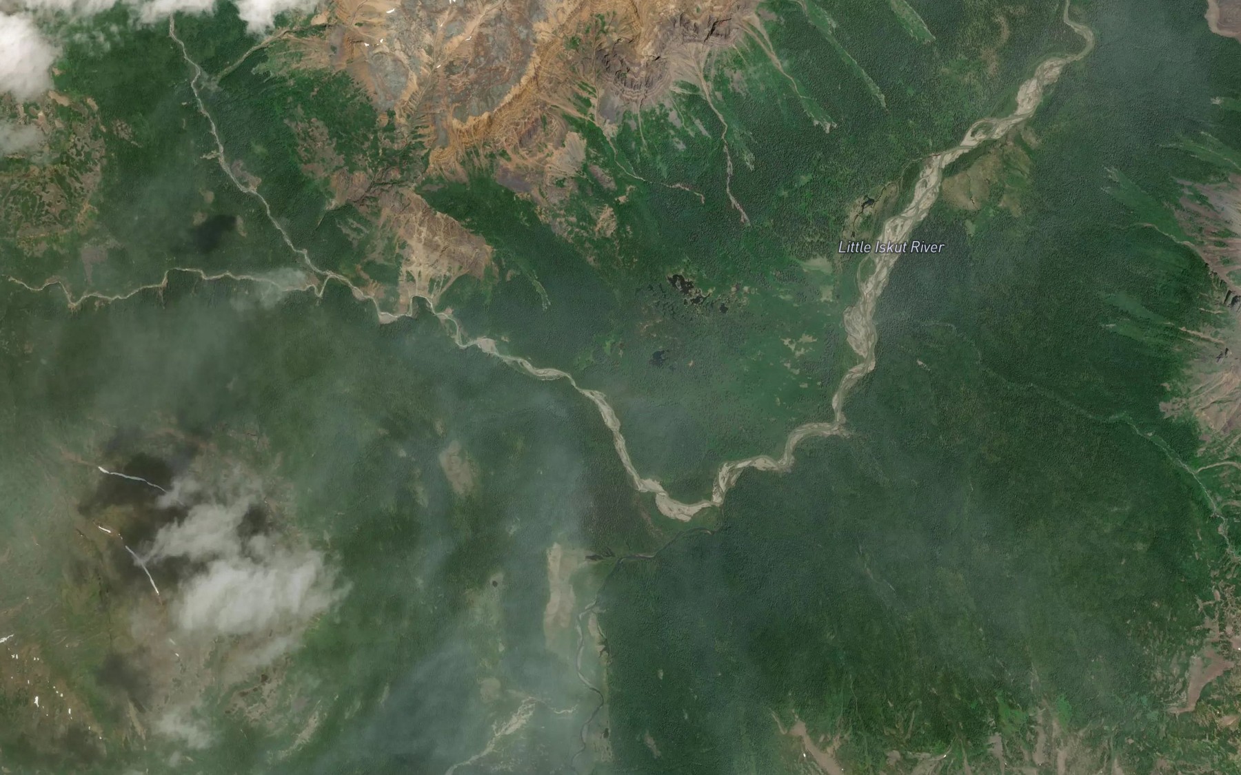 Satellite map of the Stewbomb Creek