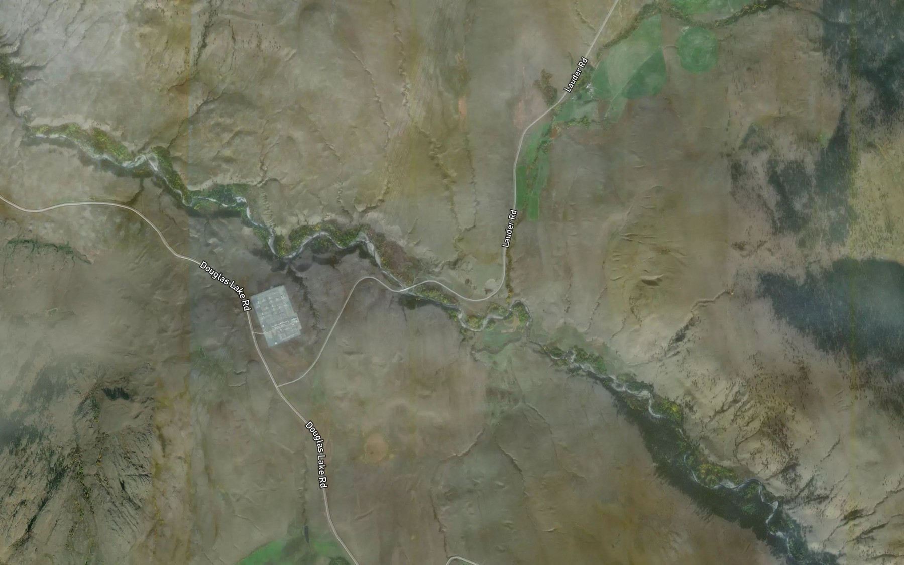 Satellite map of the Lauder Creek