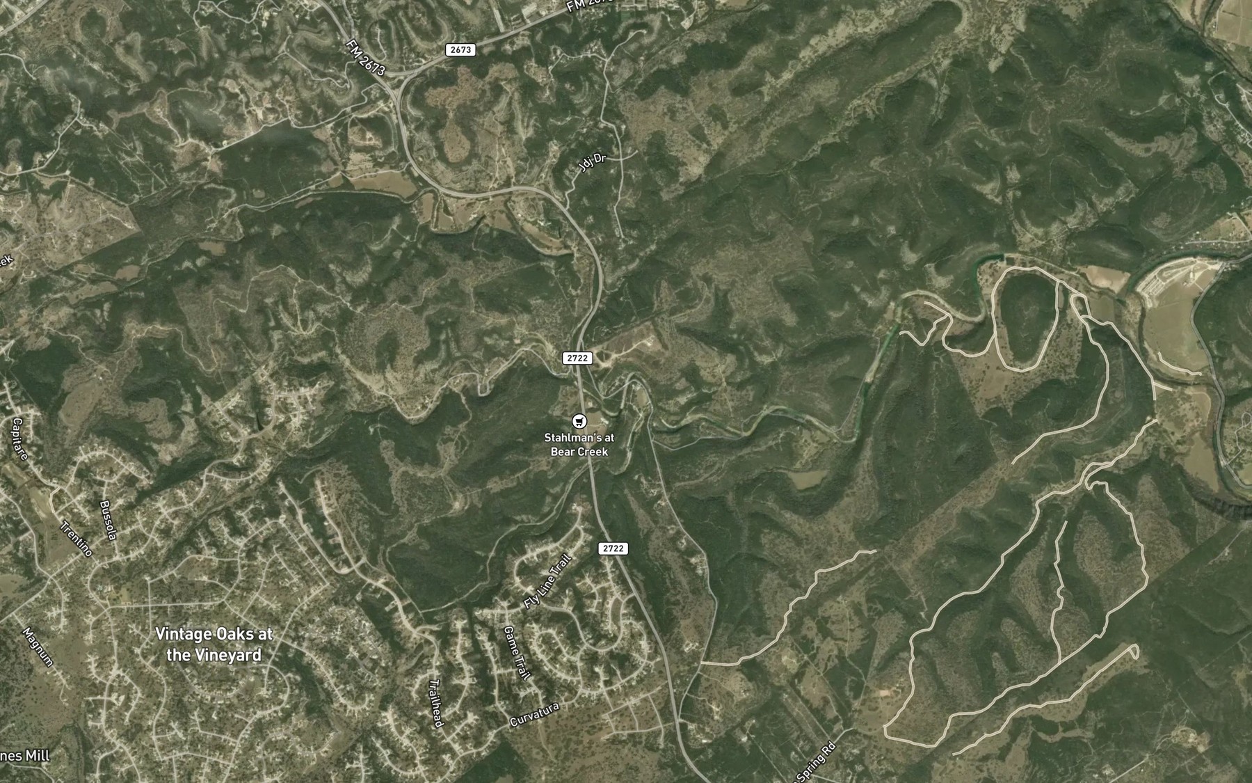 Satellite map of the Bear Springs