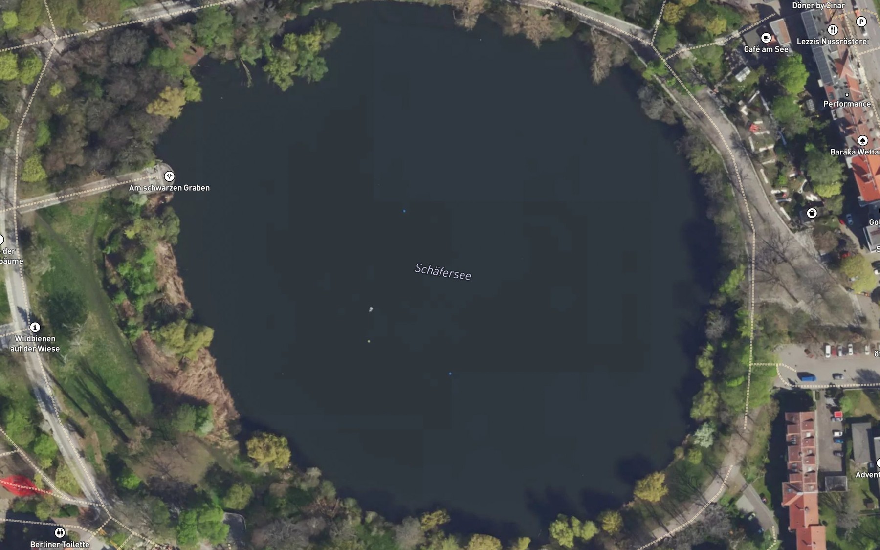 Satellite map of the Schafersee