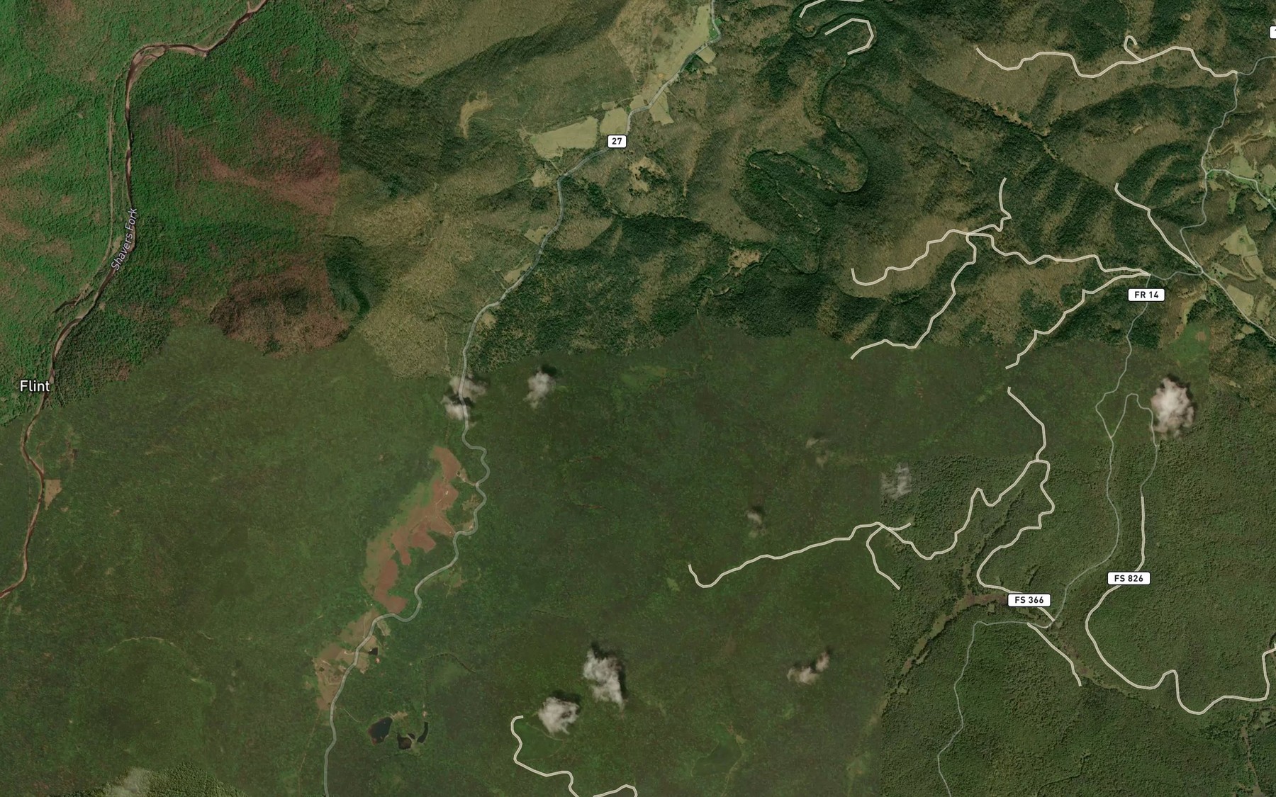 Satellite map of the Halfway Run
