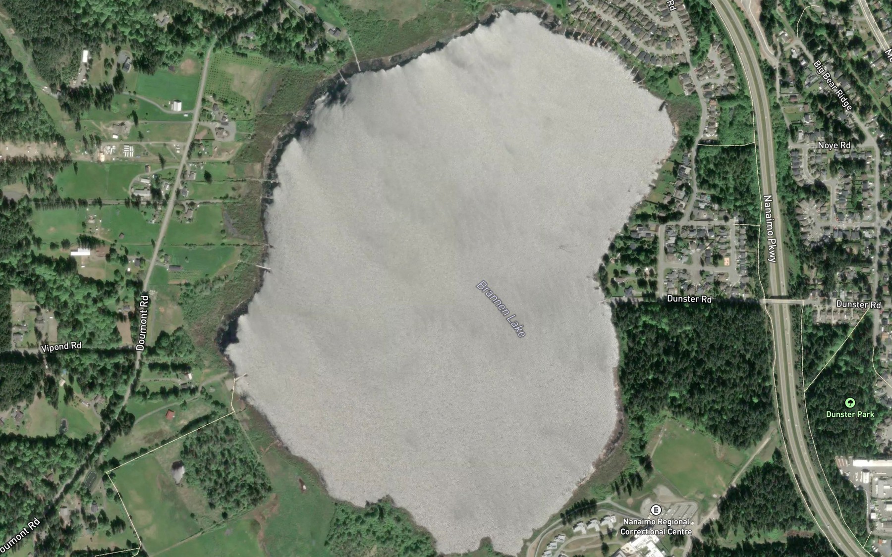 Satellite map of the Brannen Lake
