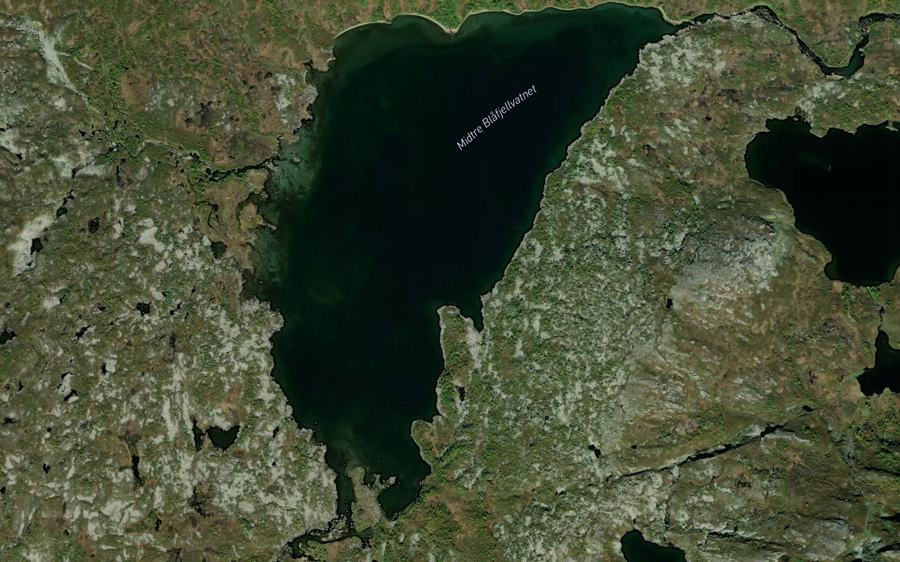 Satellite map of the Midtre Blafjellvatnet
