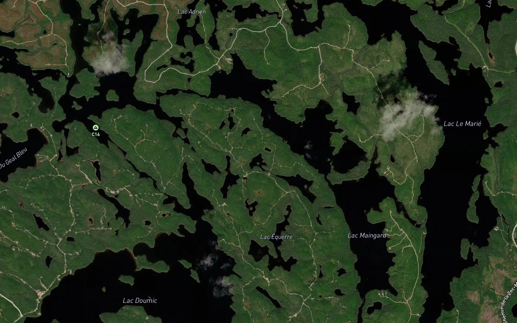 Satellite map of the Lac Emond