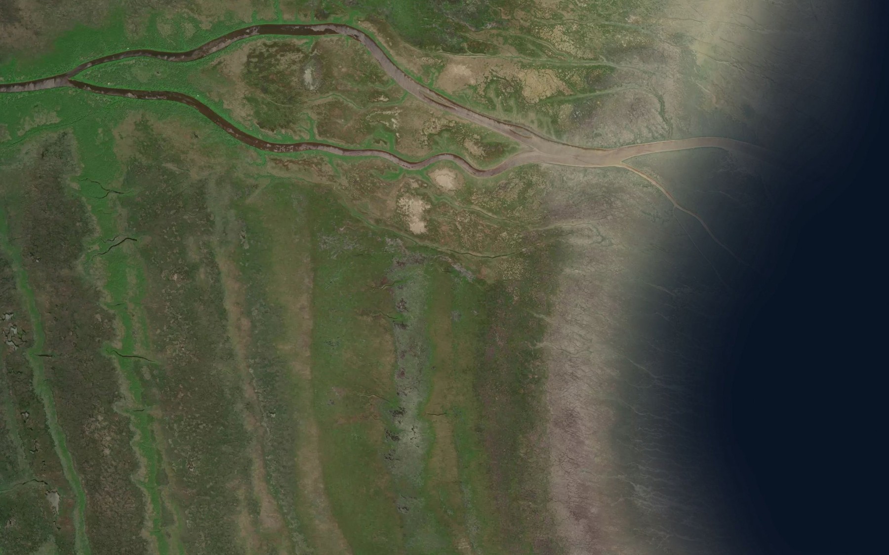 Satellite map of the Chickney Channel