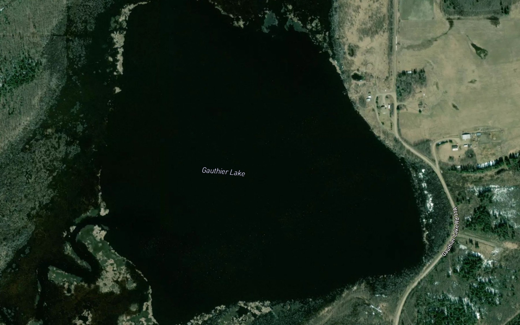 Satellite map of the Gauthier Lake