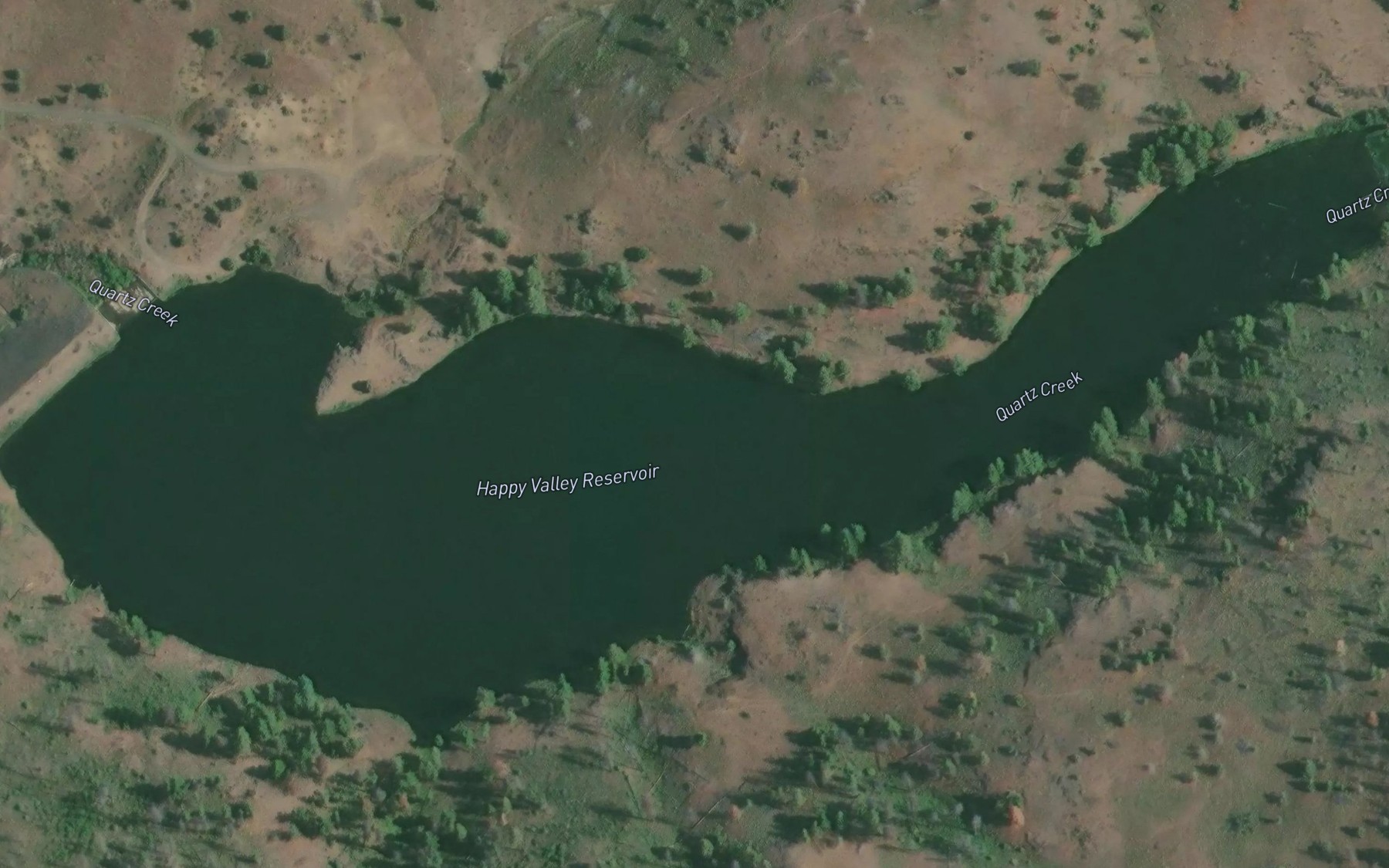Satellite map of the Happy Valley Reservoir