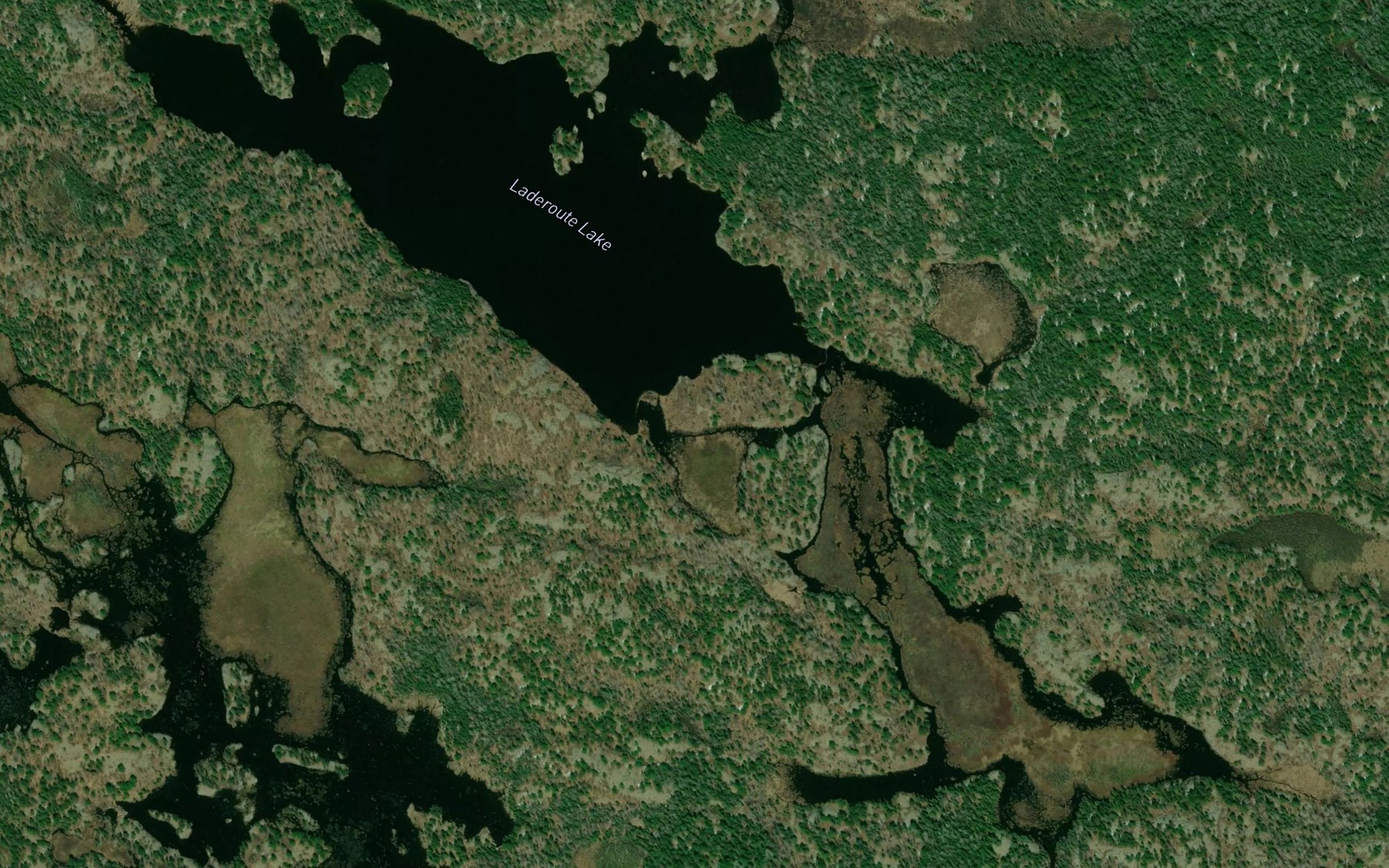 Satellite map of the Laderoute Lake