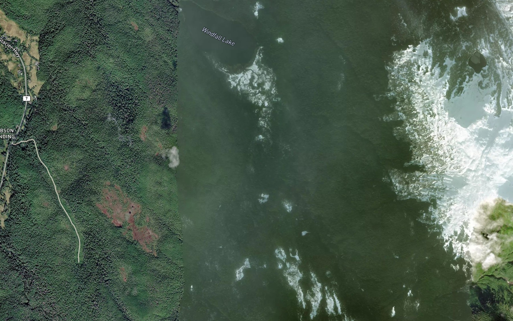 Satellite map of the Slate Creek