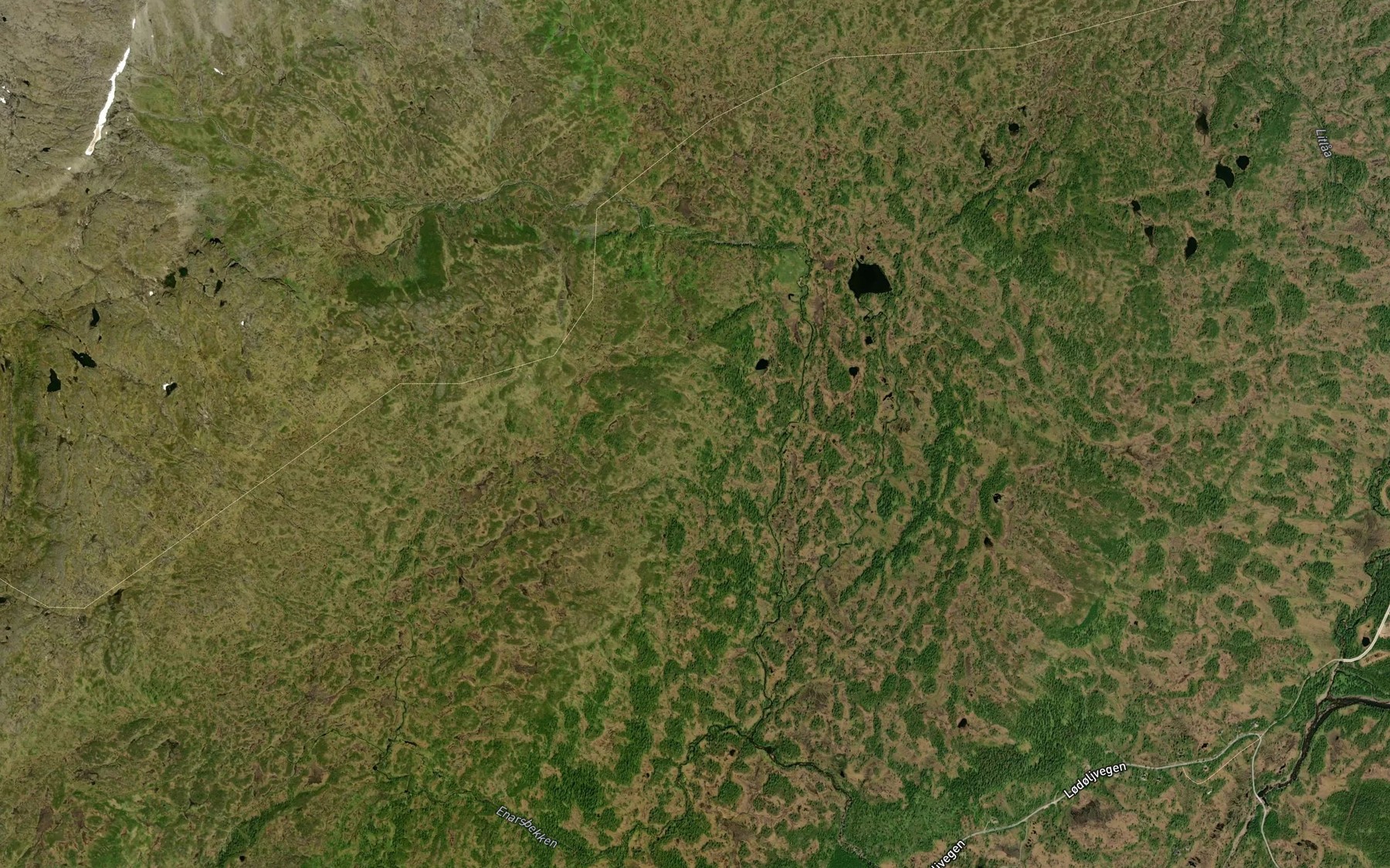 Satellite map of the Gjardabekken