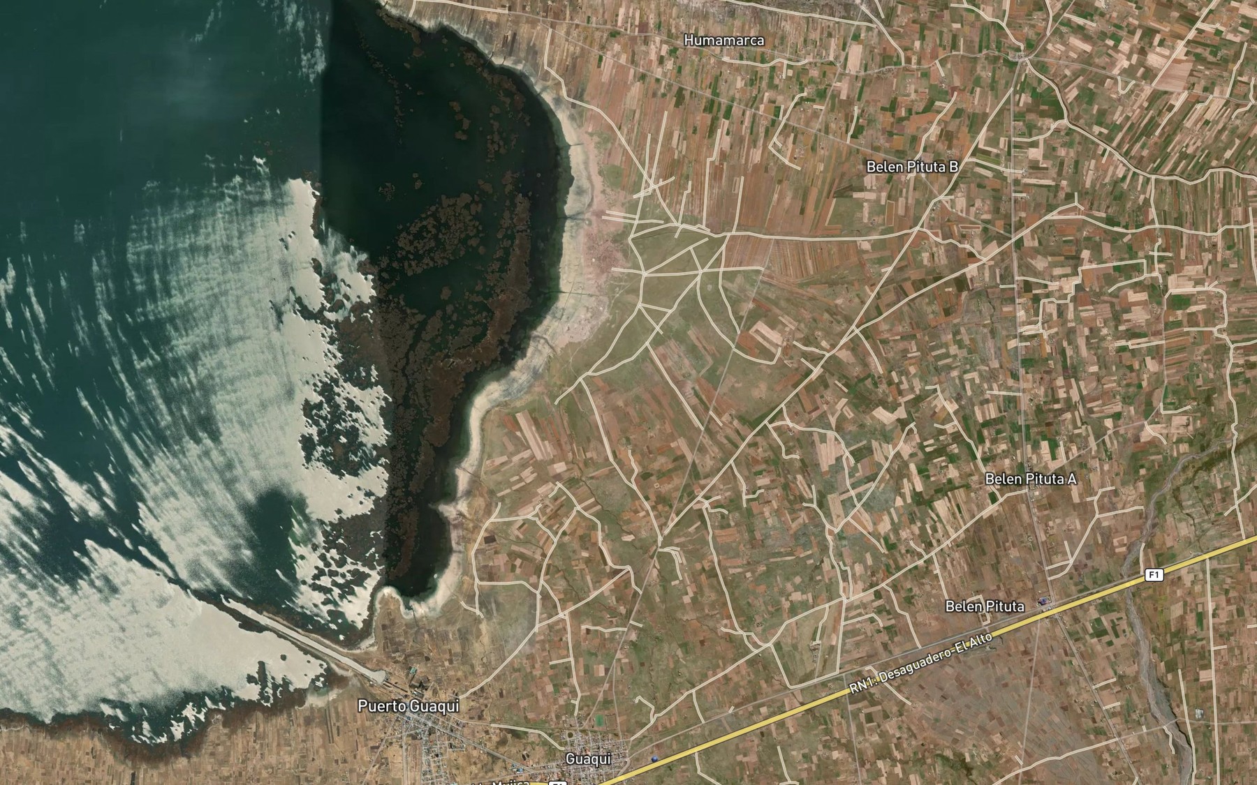 Satellite map of the Rio Tiwanacu