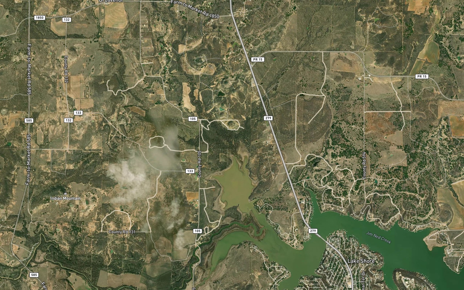 Satellite map of the Briar Creek