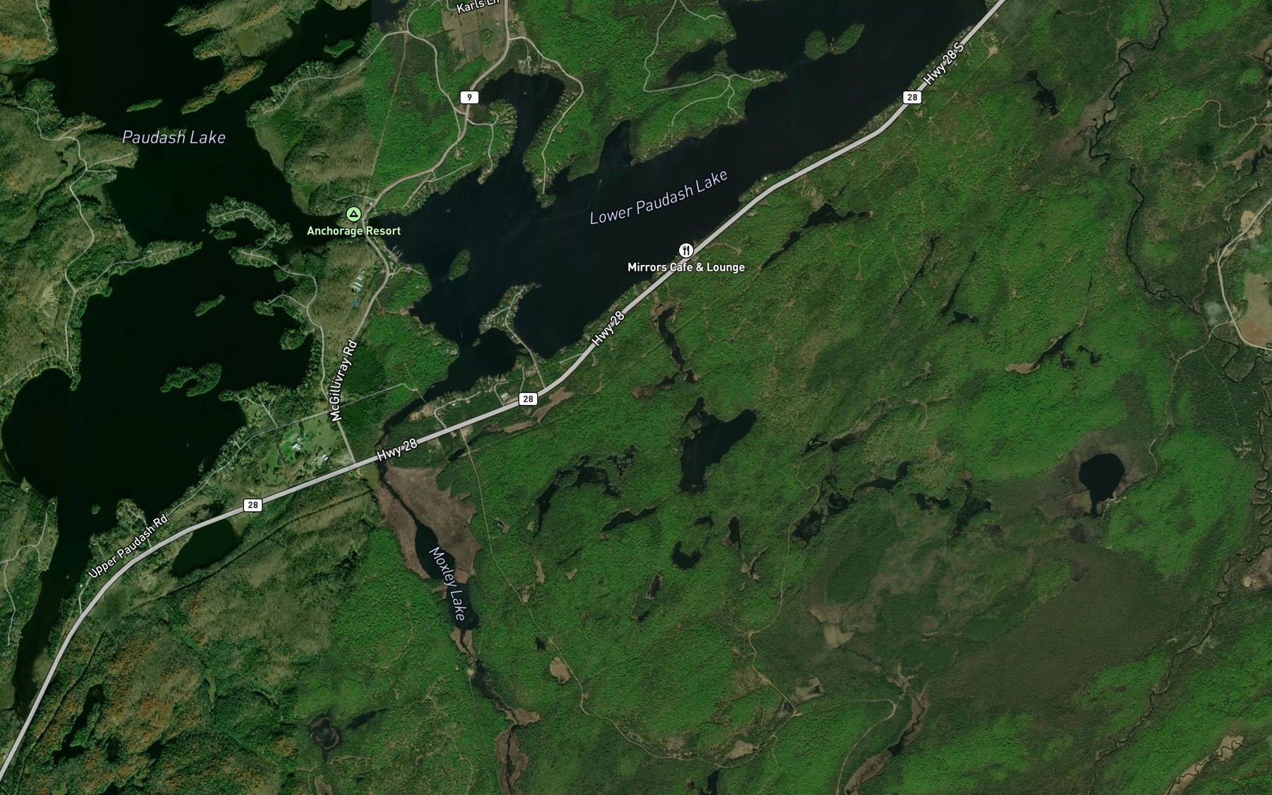 Satellite map of the Port Hope Creek