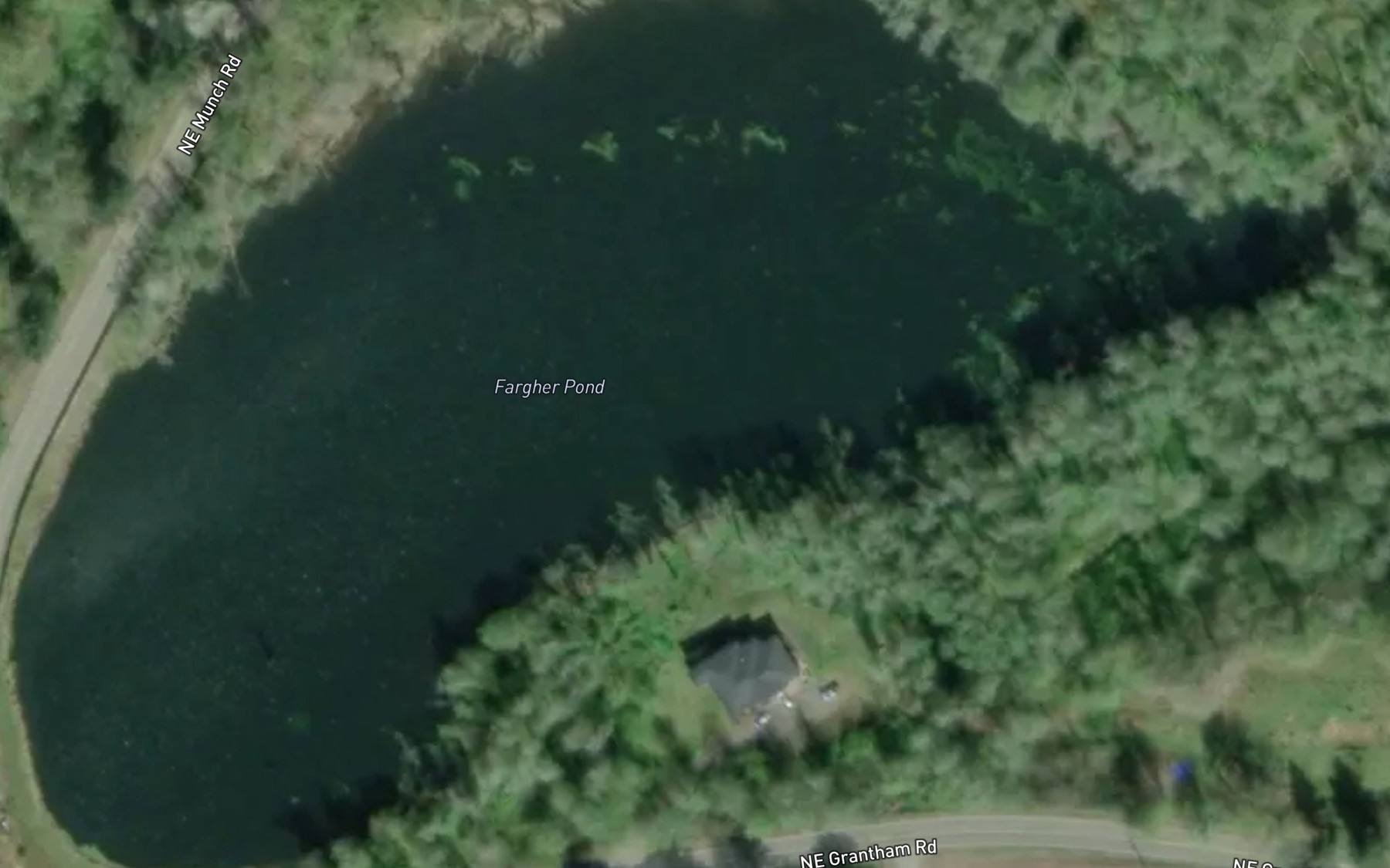 Satellite map of the Fargher Pond
