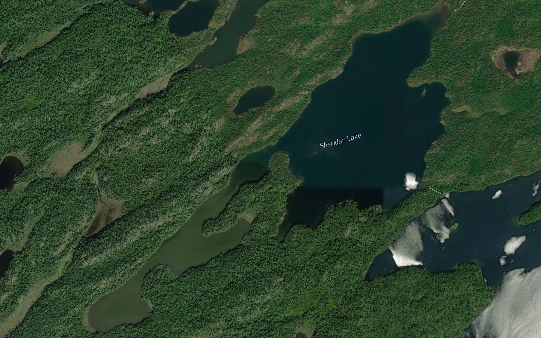 Satellite map of the Sheridan Lake