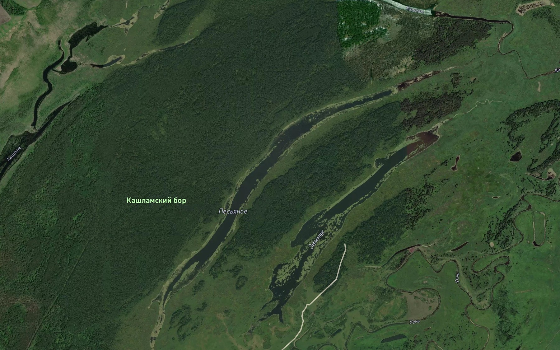 Satellite map of the Ozero Pes'yanoye