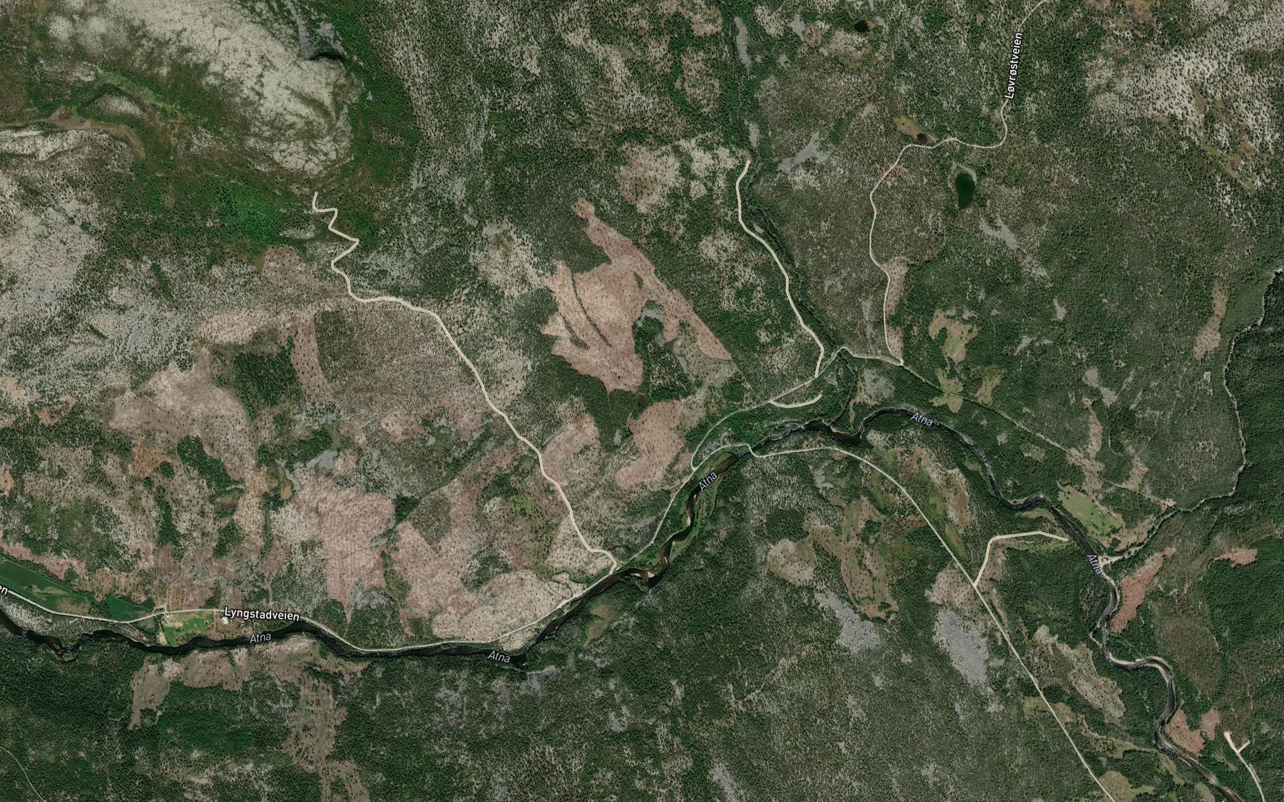 Satellite map of the Tuvtjonna