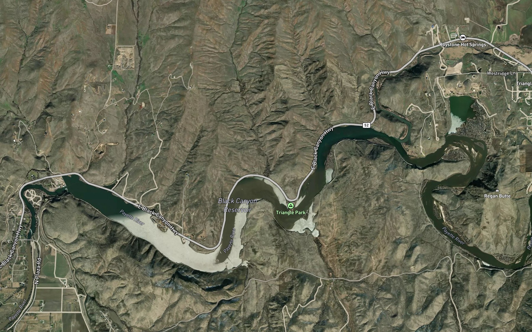 Satellite map of the Long Hollow Creek