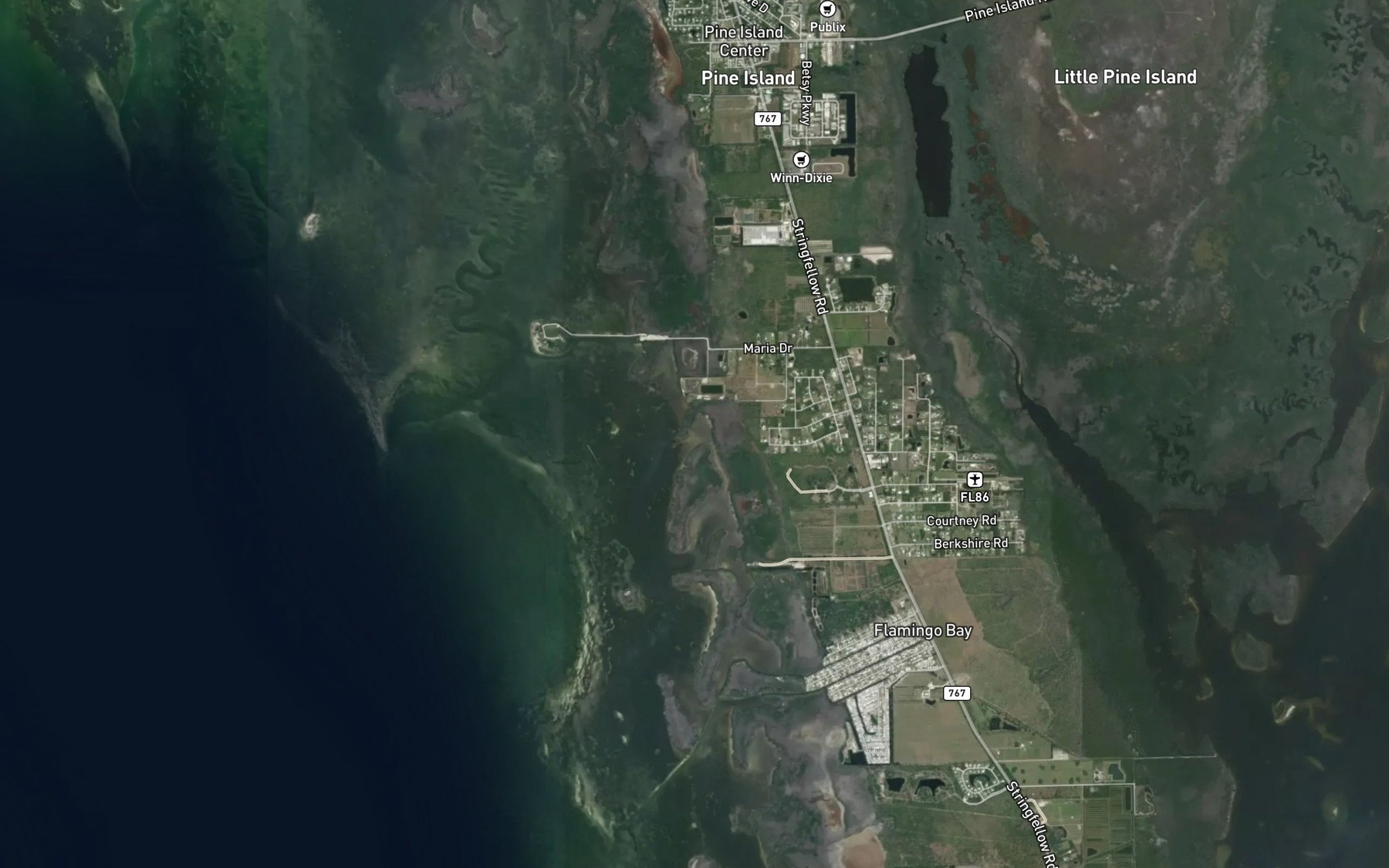 Satellite map of the Upper Thirty-six Bay