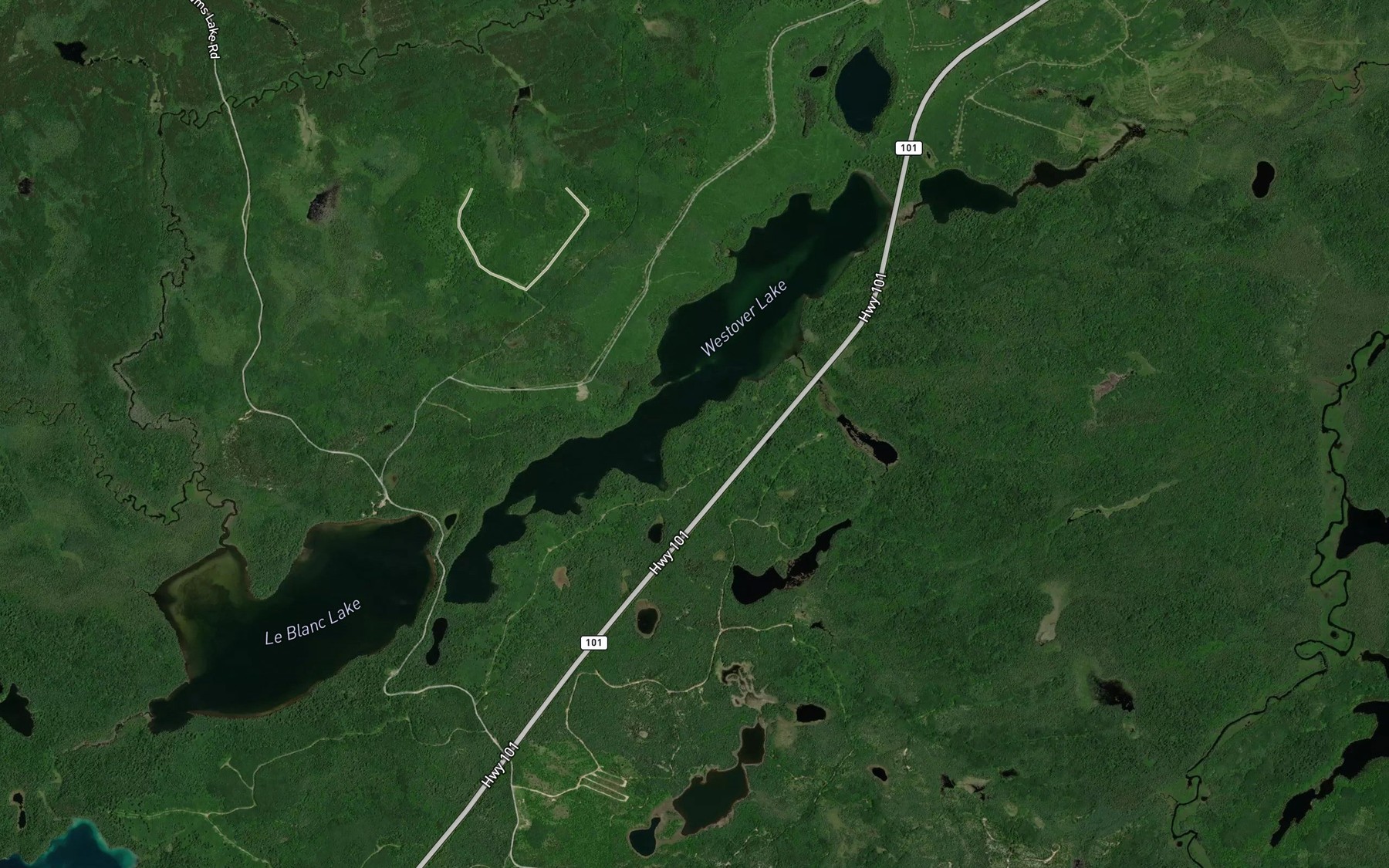 Satellite map of the Lac Westover