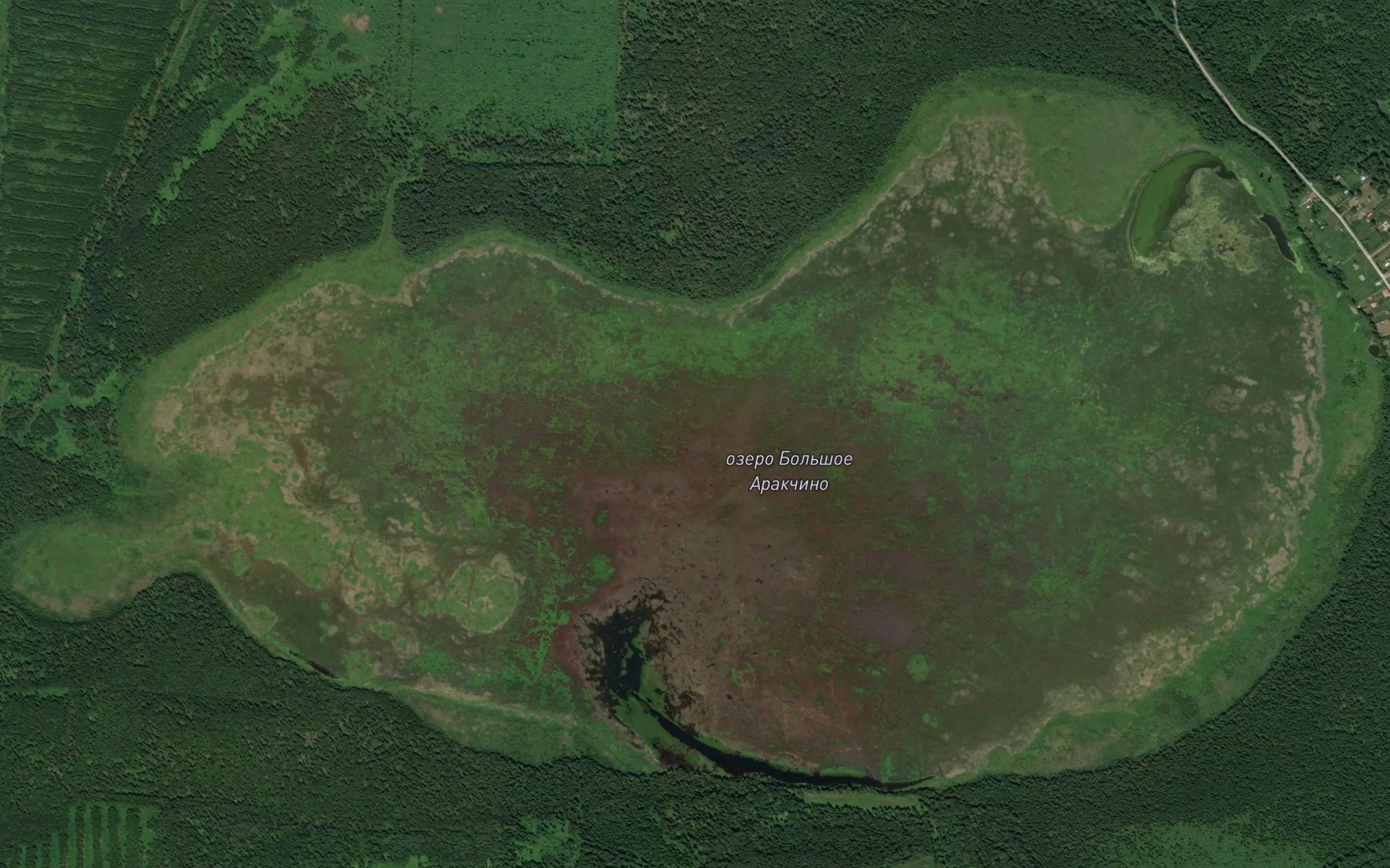 Satellite map of the Ozero Bol'shoye Arakchino