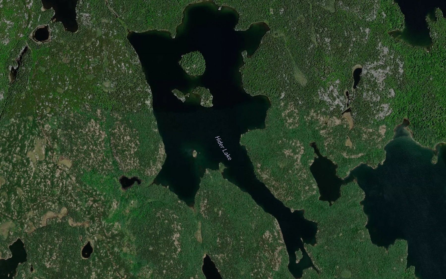 Satellite map of the Hider Lake