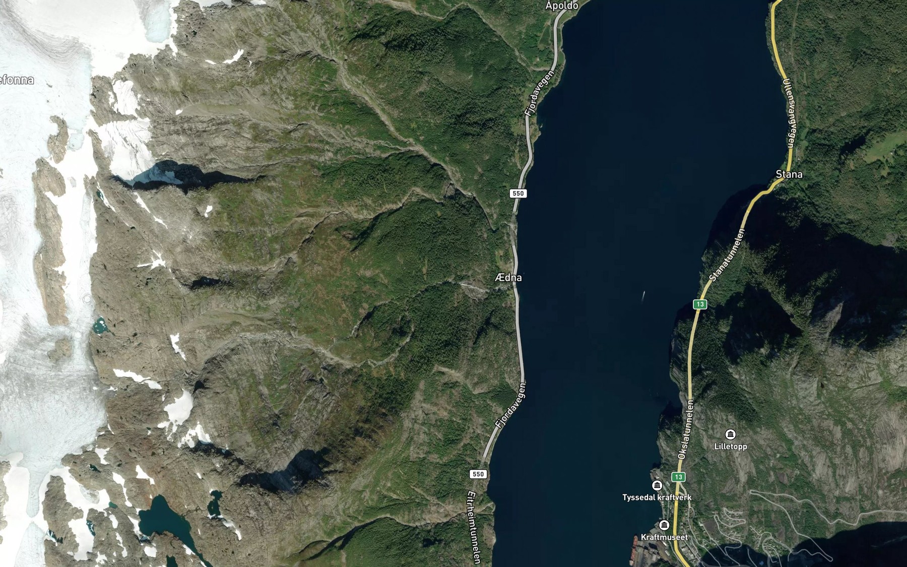 Satellite map of the AEdna