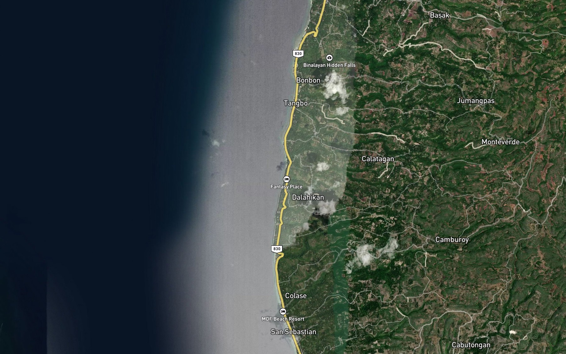 Satellite map of the Dalamikan River