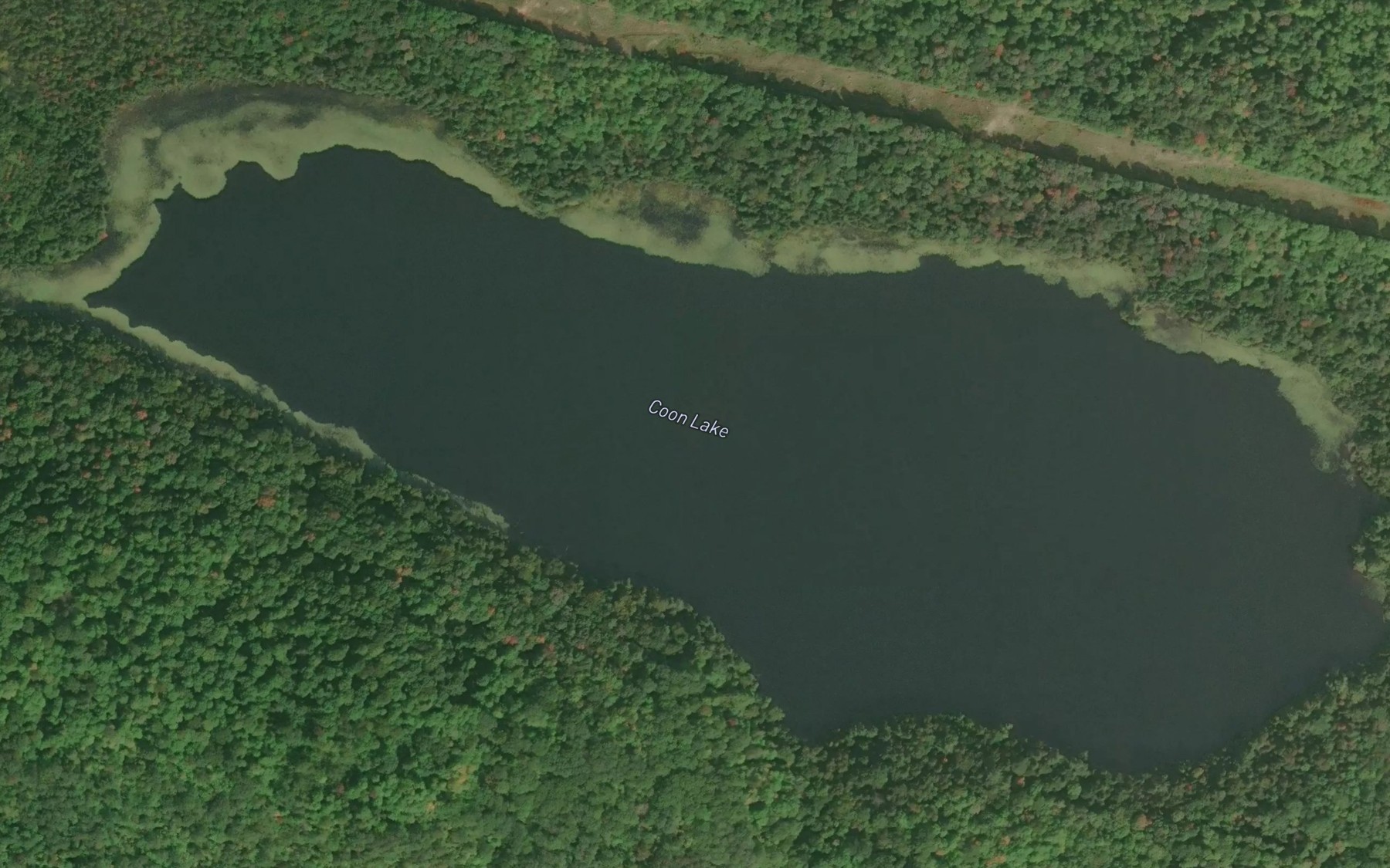 Satellite map of the Coon Lake