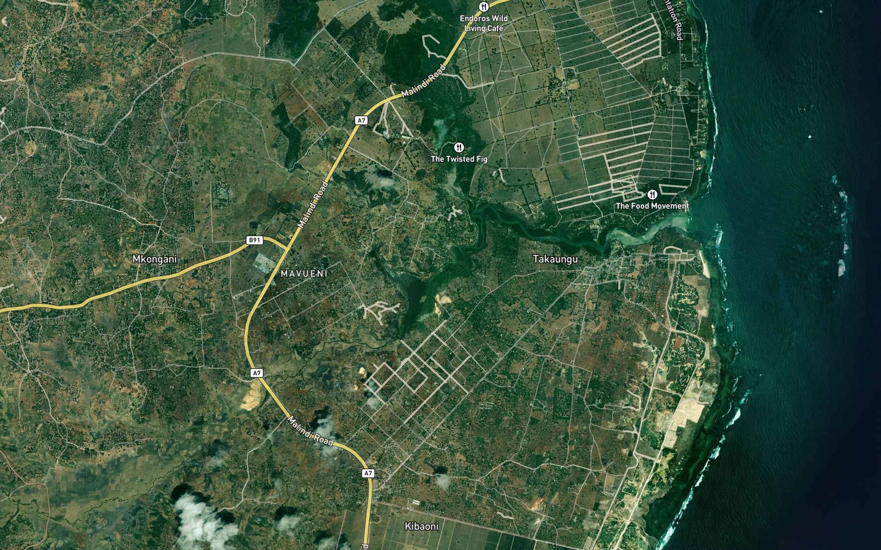 Satellite map of the Taratibu