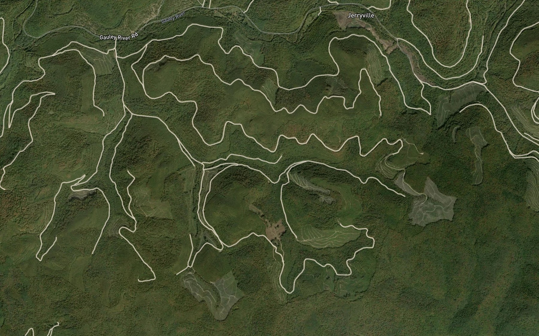 Satellite map of the Coal Fork