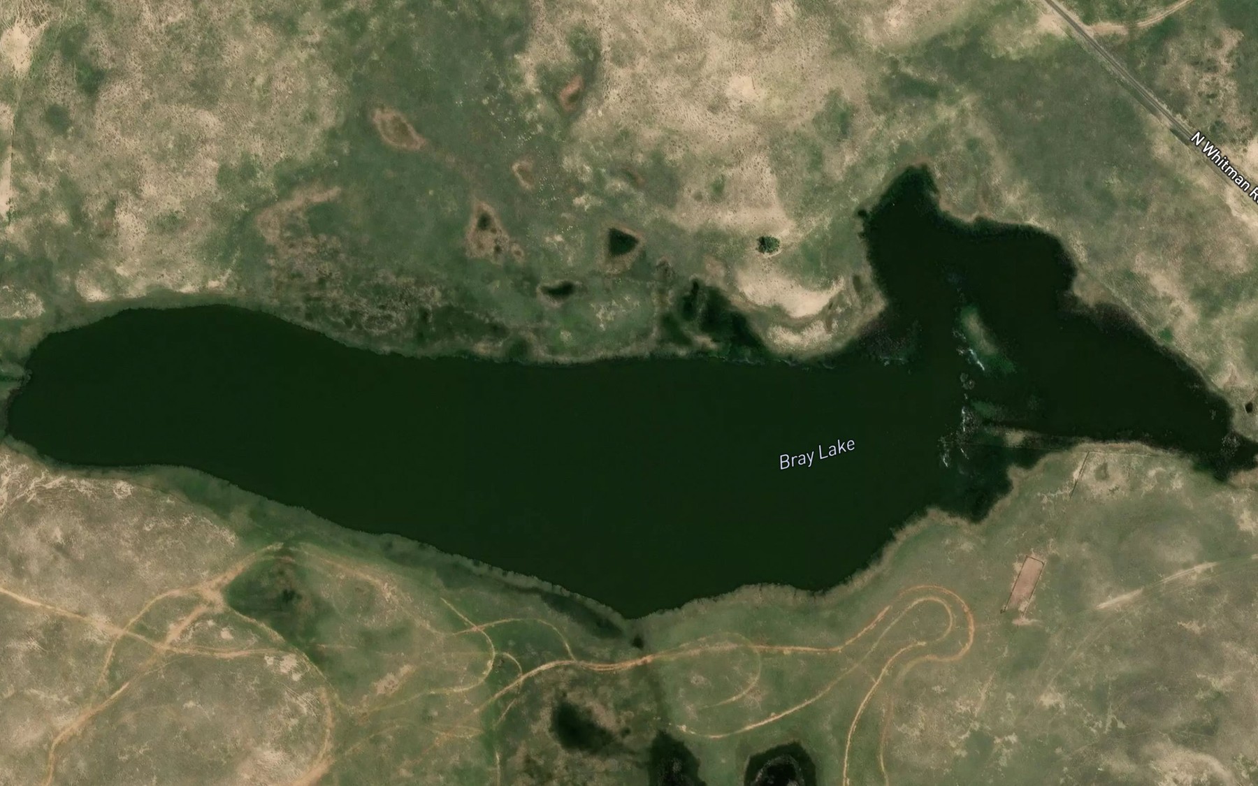 Satellite map of the Bray Lake