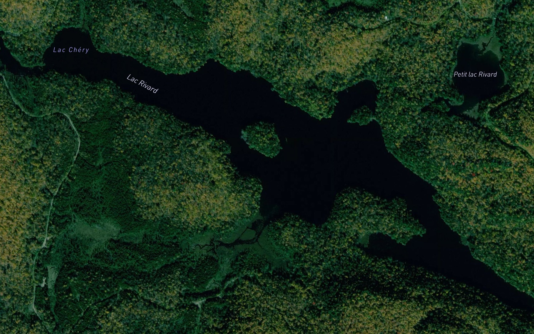 Satellite map of the Lac Rivard