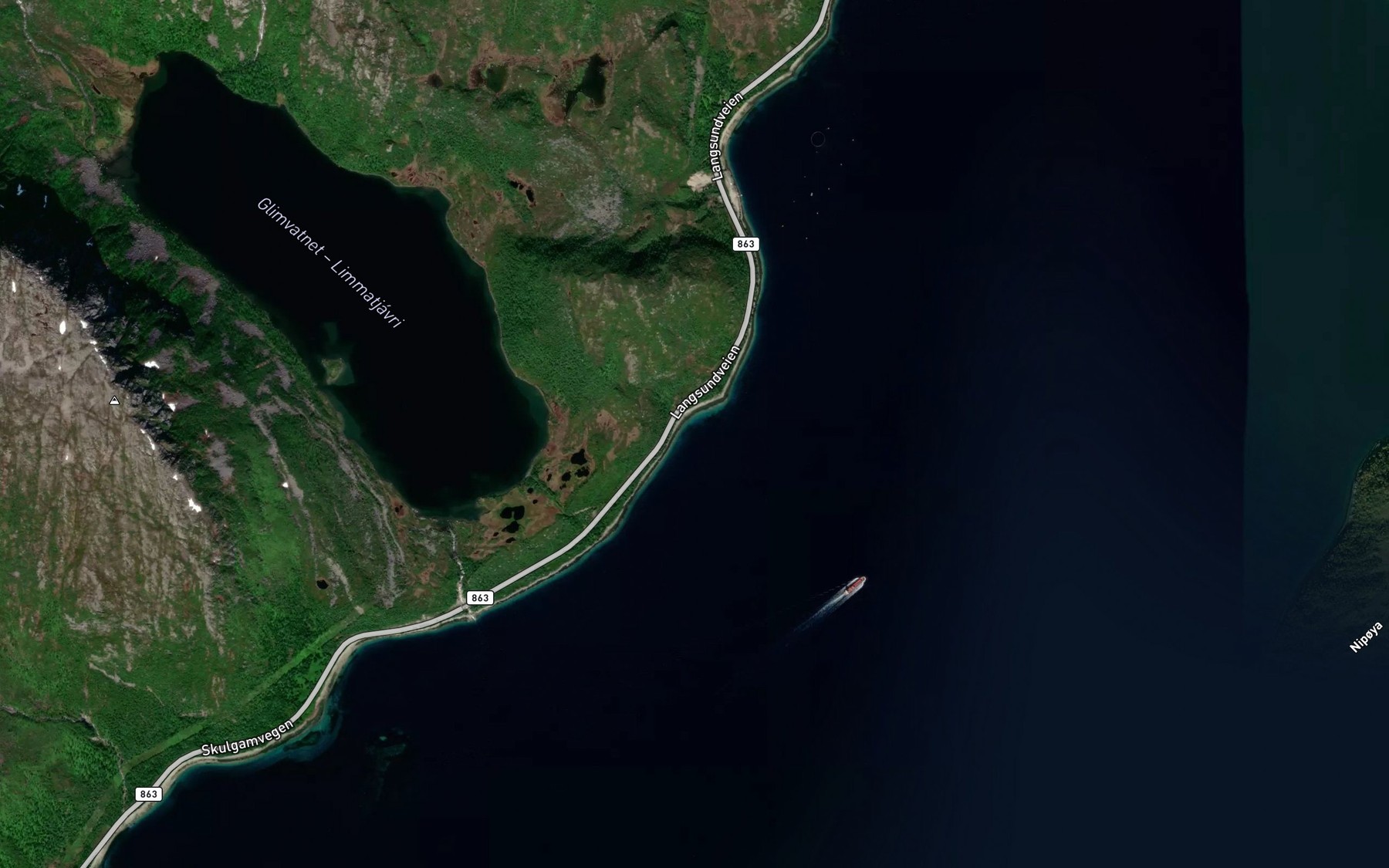 Satellite map of the Overleggbukta
