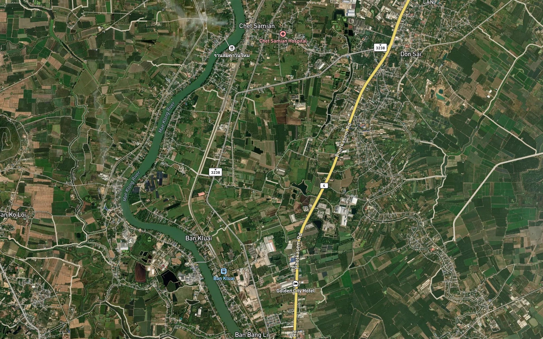 Satellite map of the Khlong Nong O