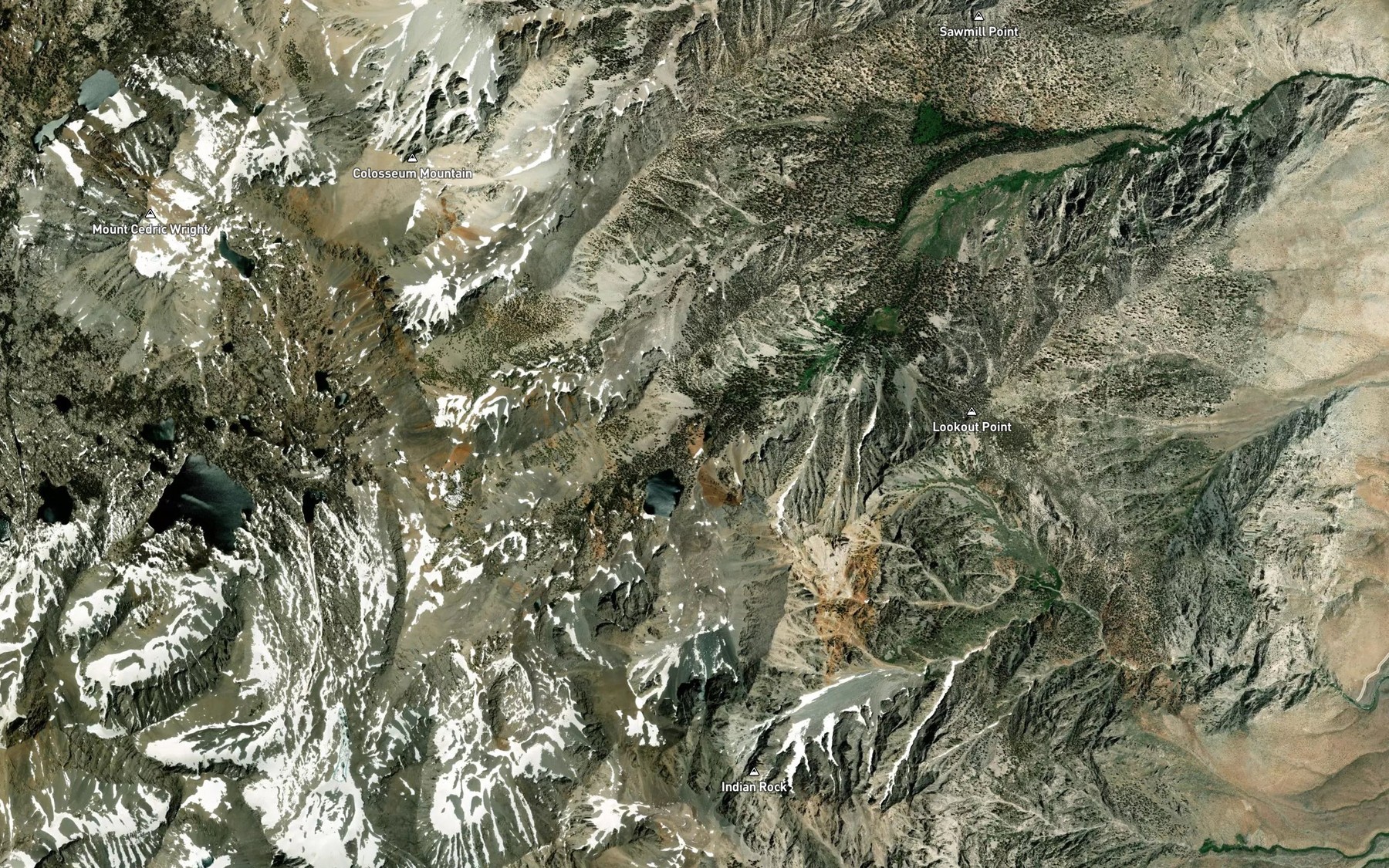 Satellite map of the Mule Lake