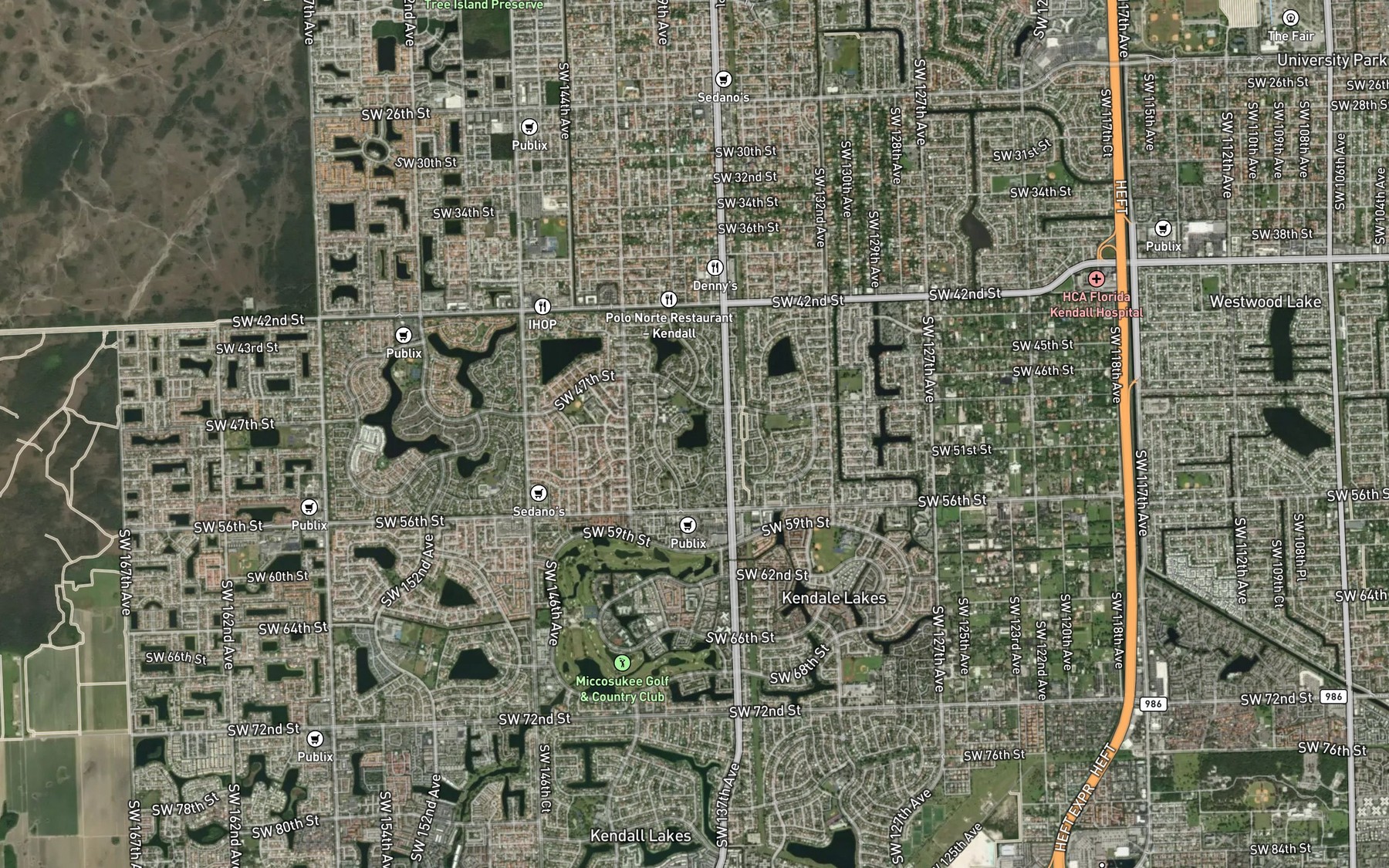 Satellite map of the South Lake