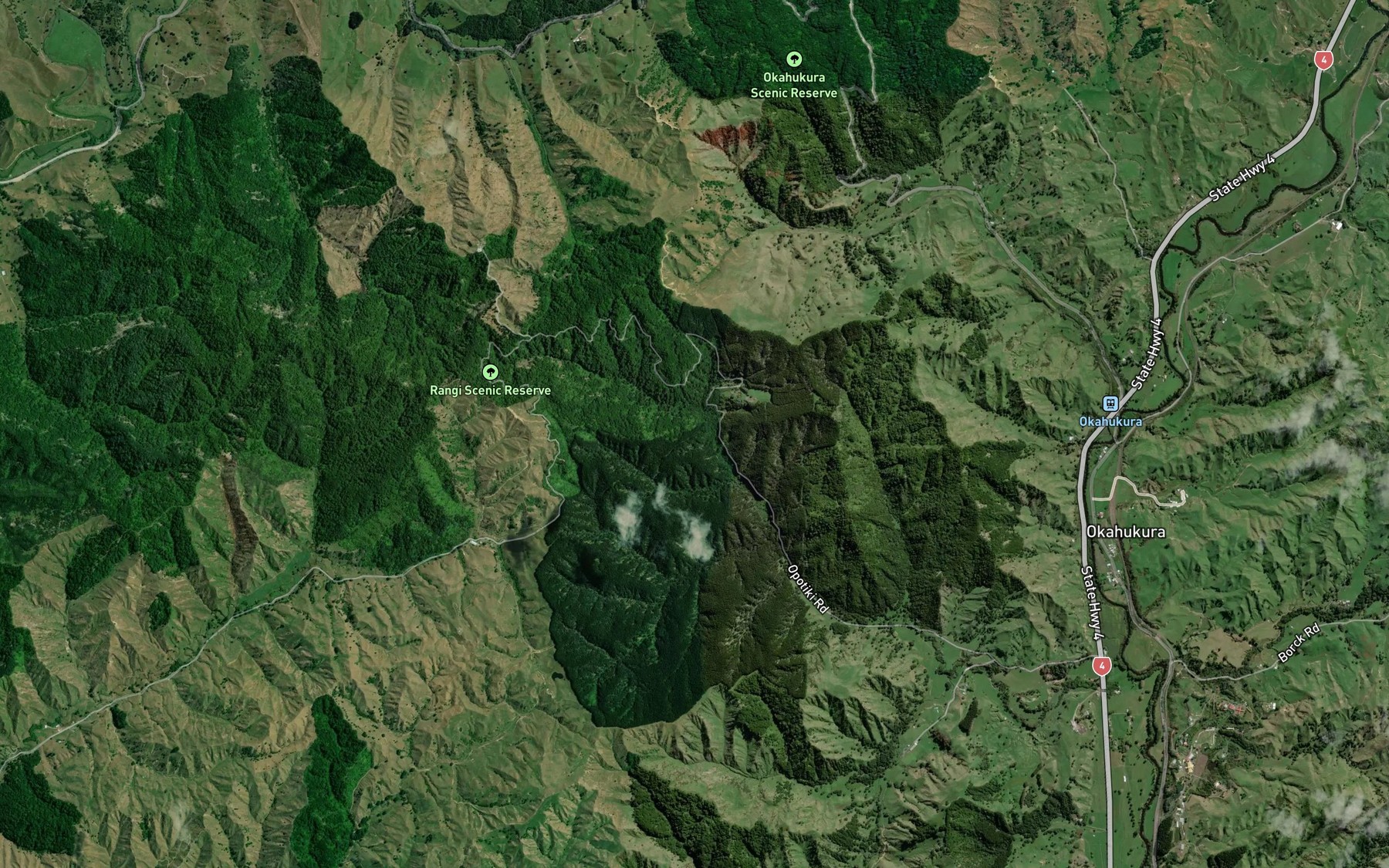 Satellite map of the Opotoki Stream