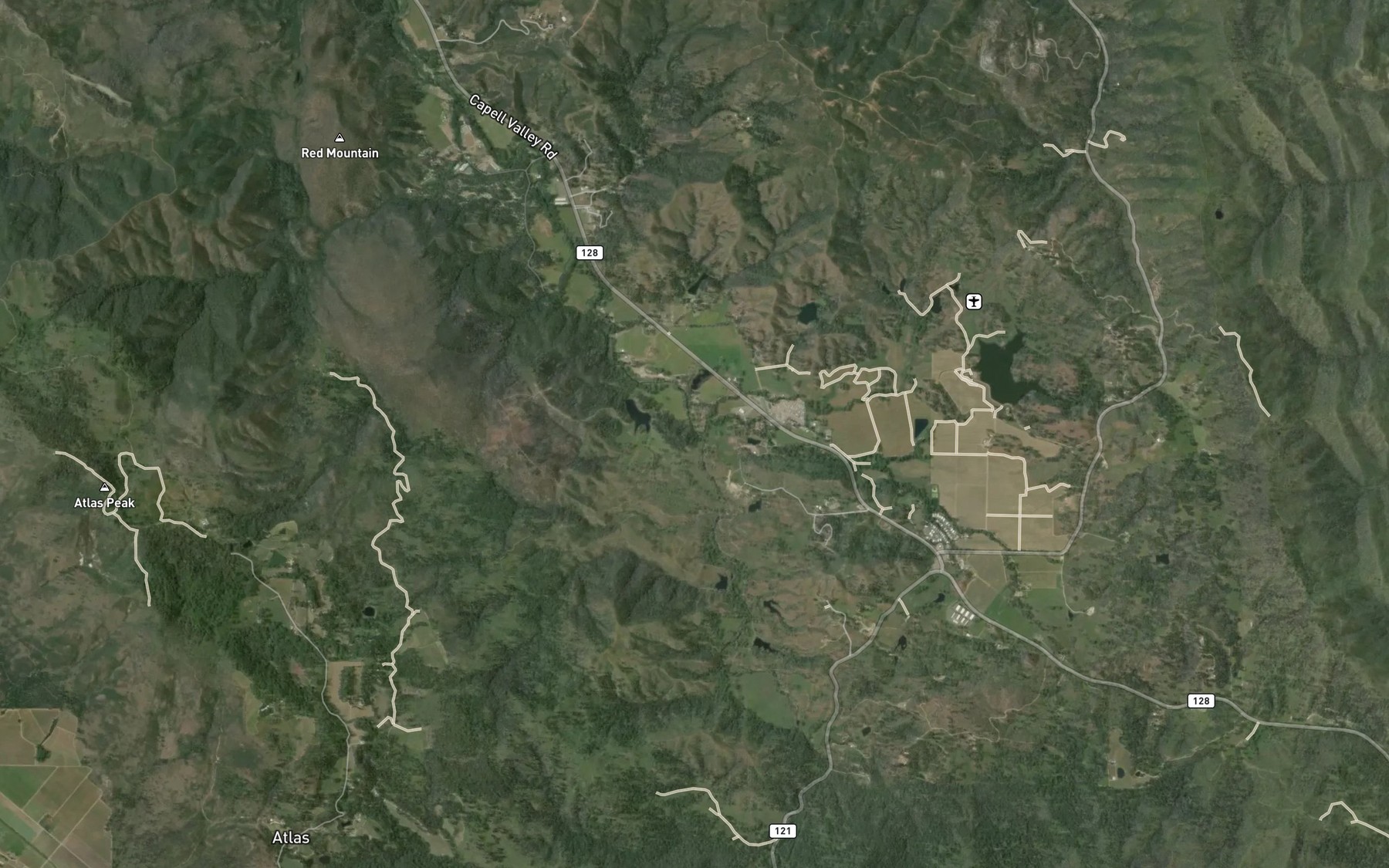 Satellite map of the Oak Moss Creek