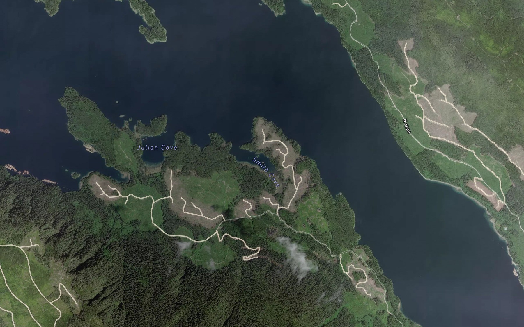 Satellite map of the Smith Cove