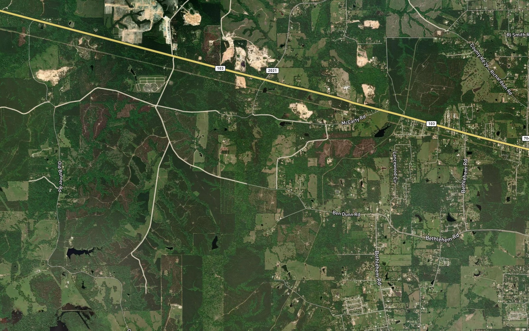 Satellite map of the Big Spring Branch