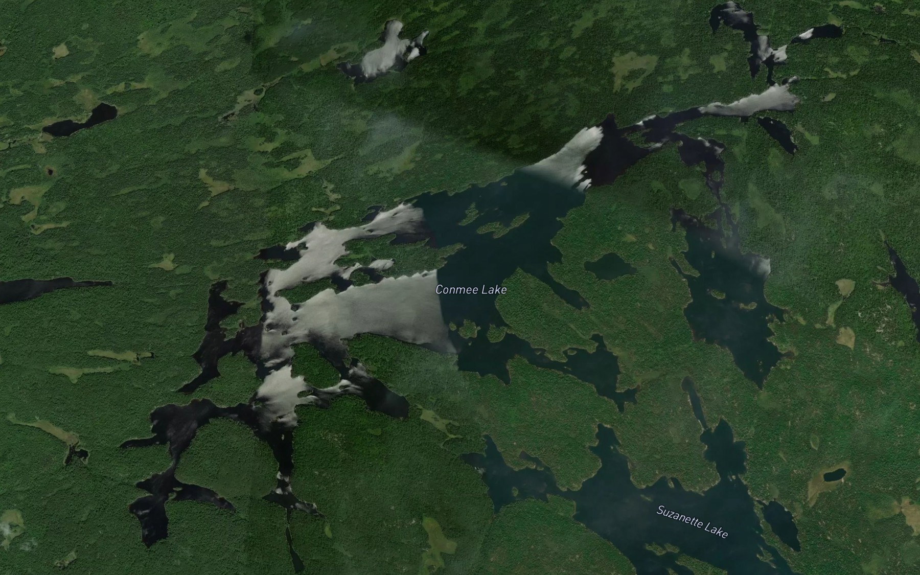 Satellite map of the Conmee Lake