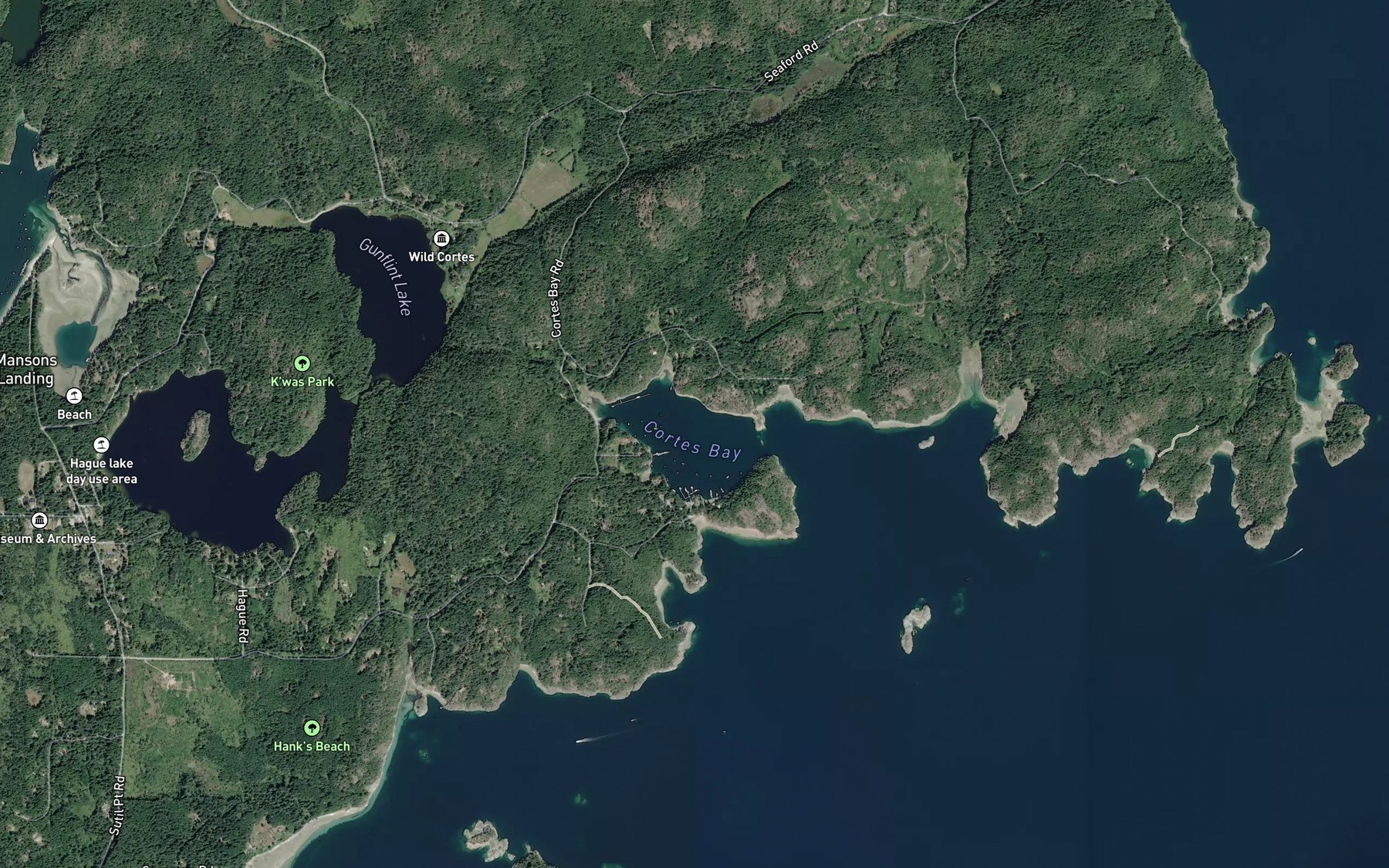 Satellite map of the Cortes Bay