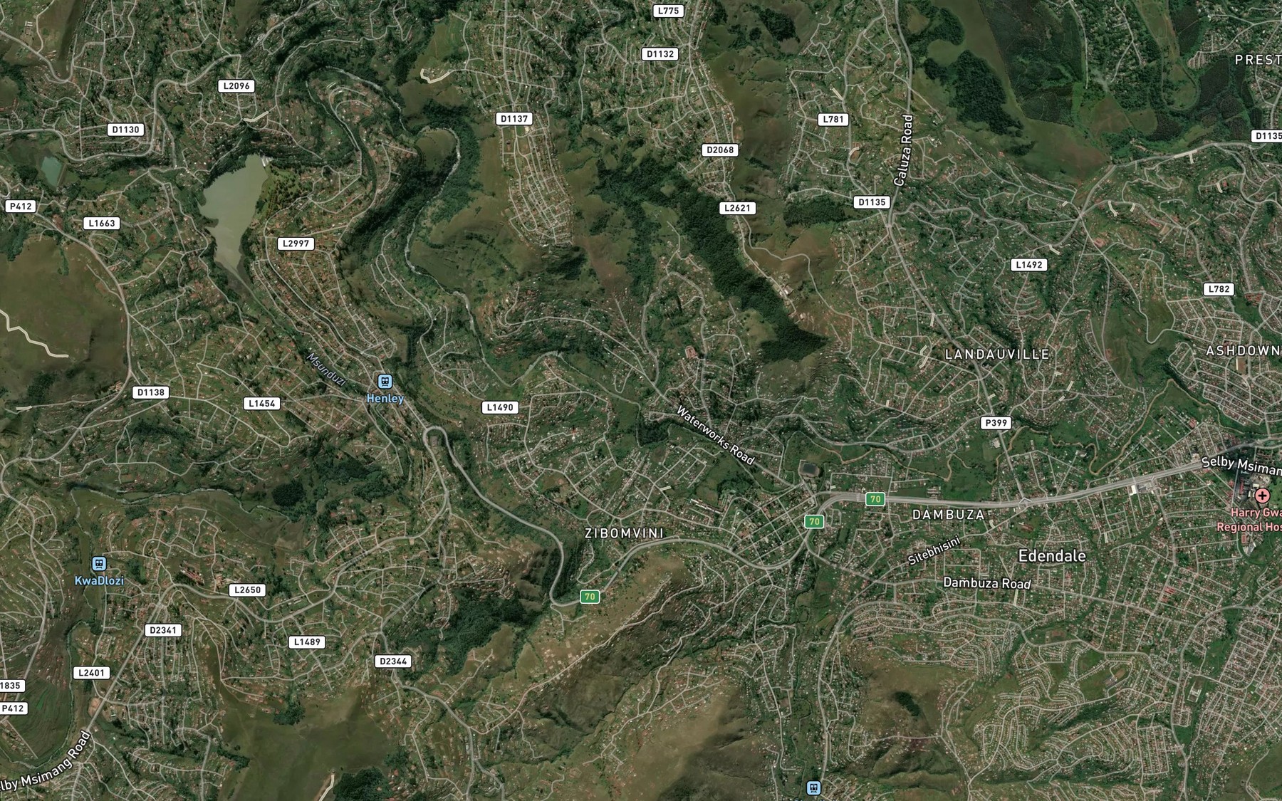 Satellite map of the Mabane
