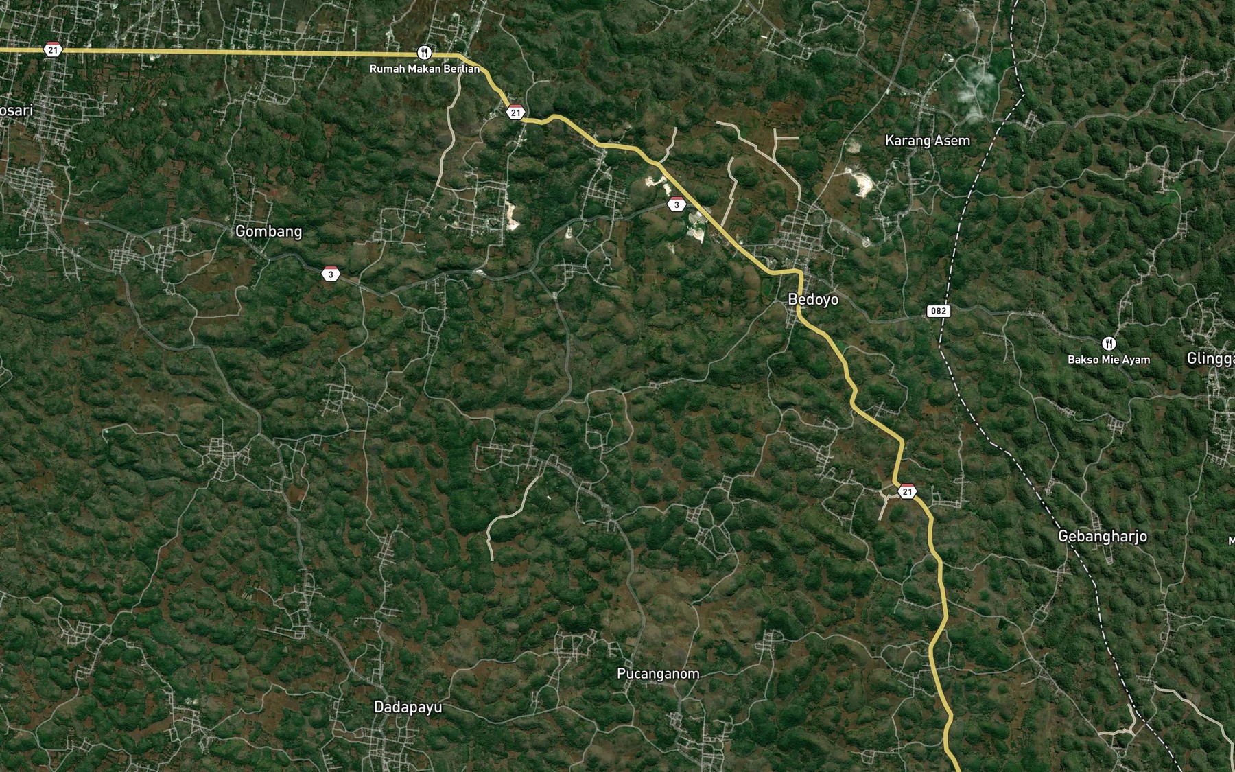 Satellite map of the Telaga Ngrinjing