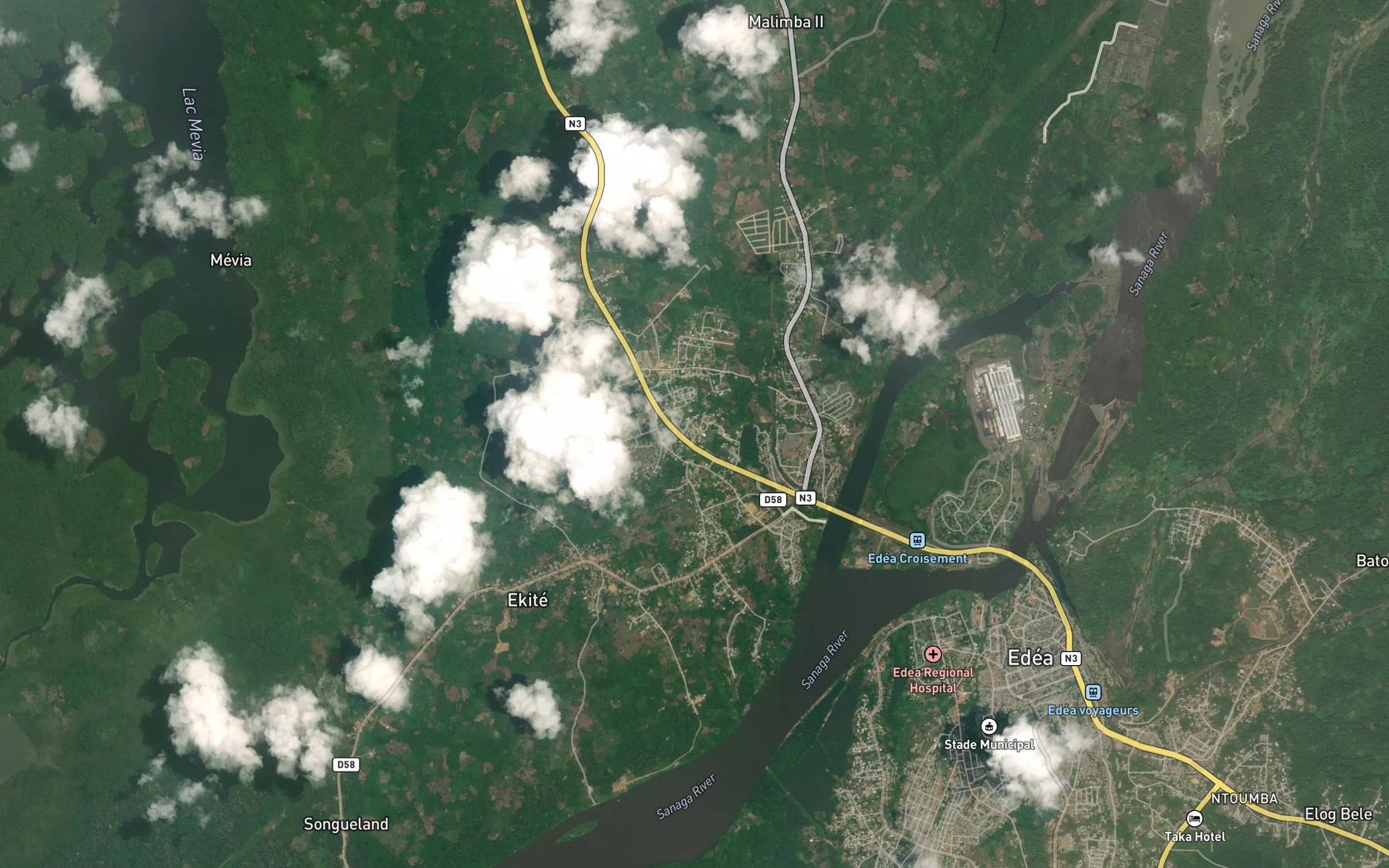 Satellite map of the Magombe