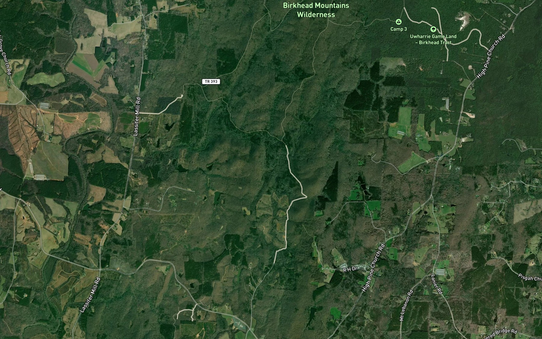 Satellite map of the South Prong Hannahs Creek