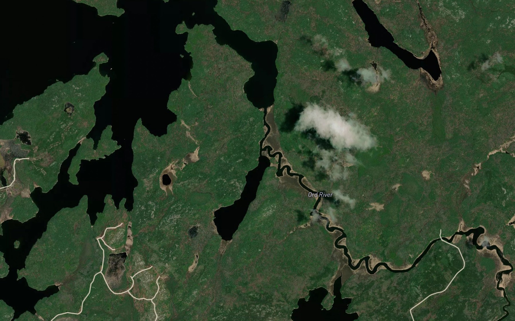 Satellite map of the Ord River
