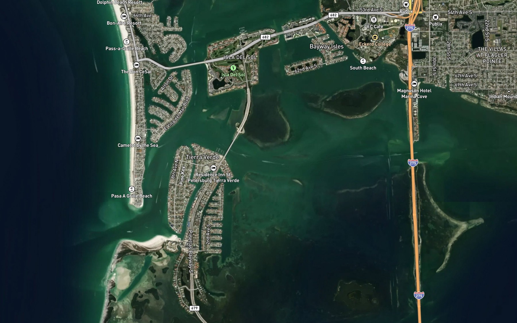 Satellite map of the Main Channel
