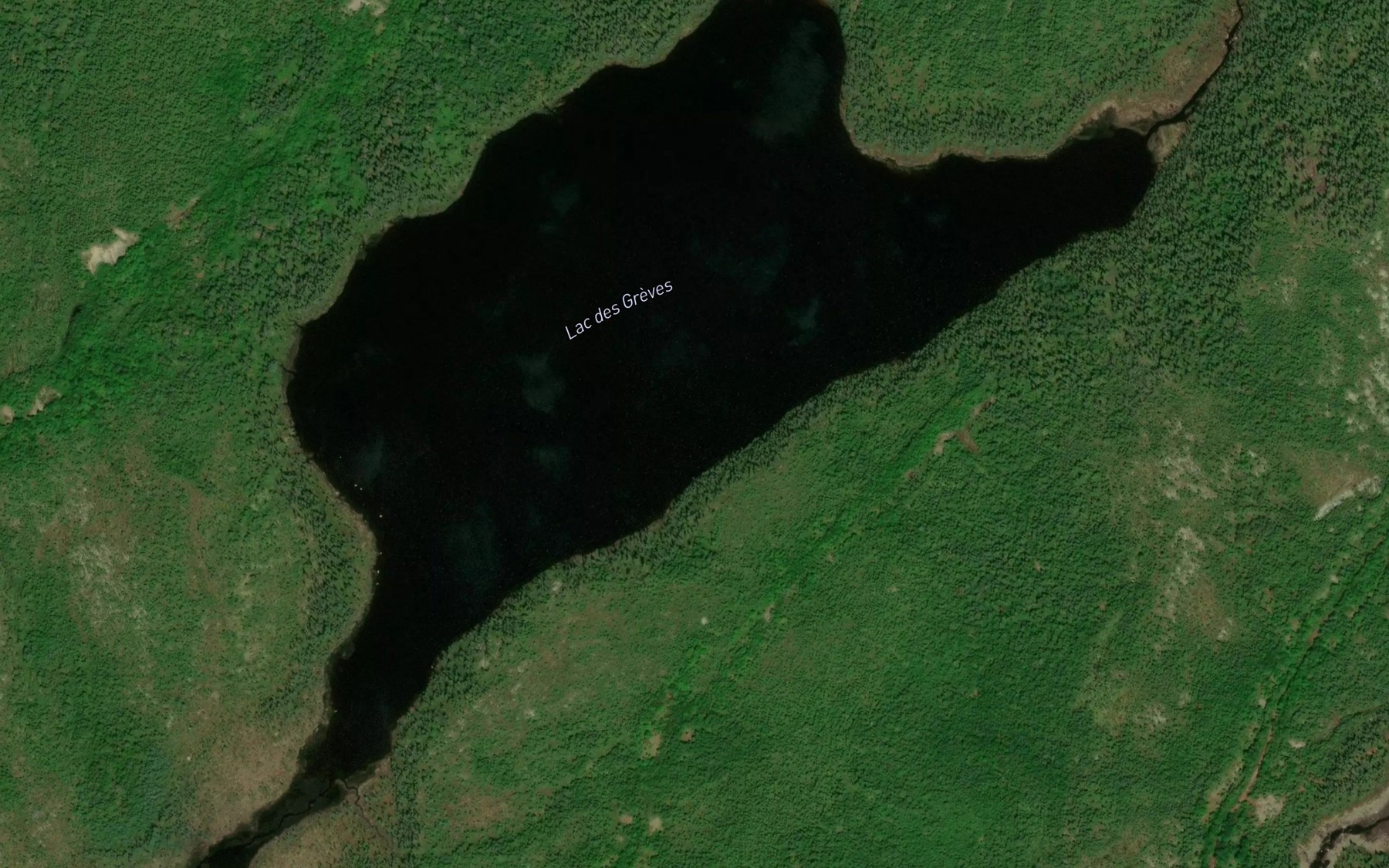 Satellite map of the Lac des Greves